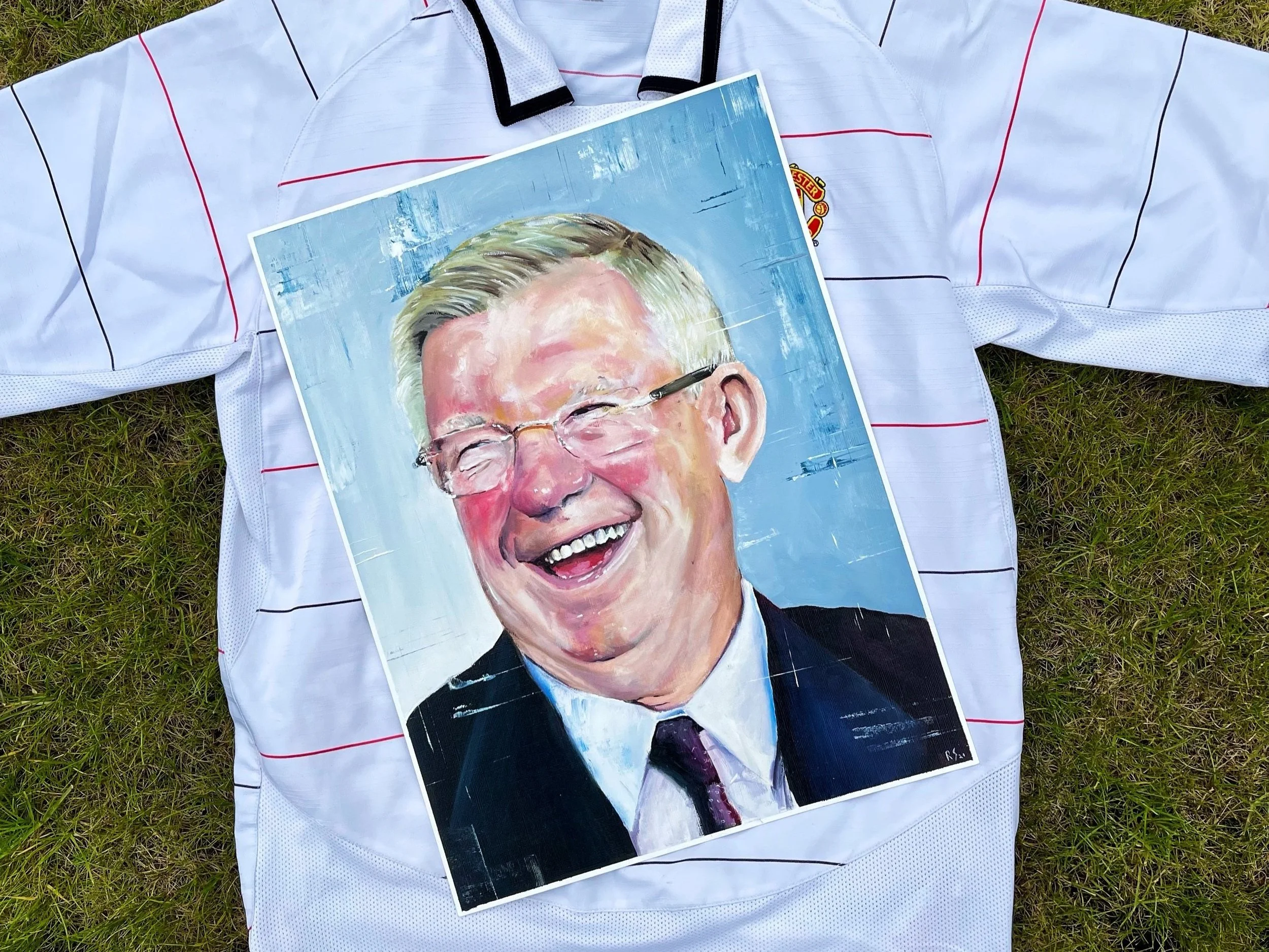 painting of smiling man