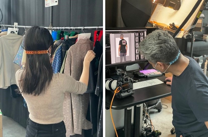 Employees at Amazon Studios using the EarLove Mask Adjuster