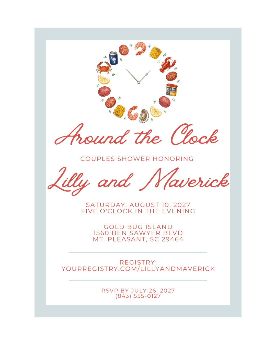 Around the Clock Couples Shower Canva Template Kit