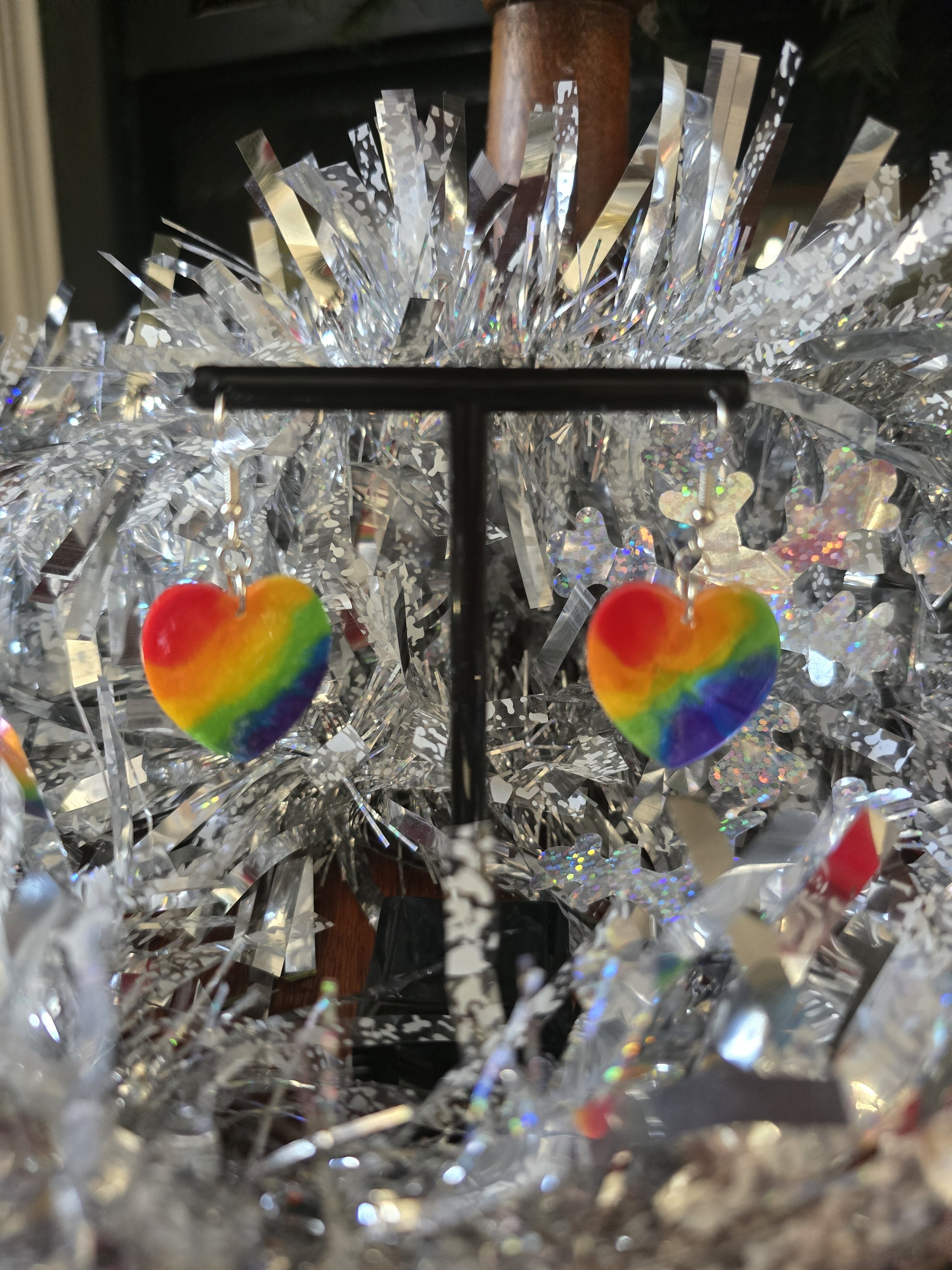 Pride Flag Heart Earrings