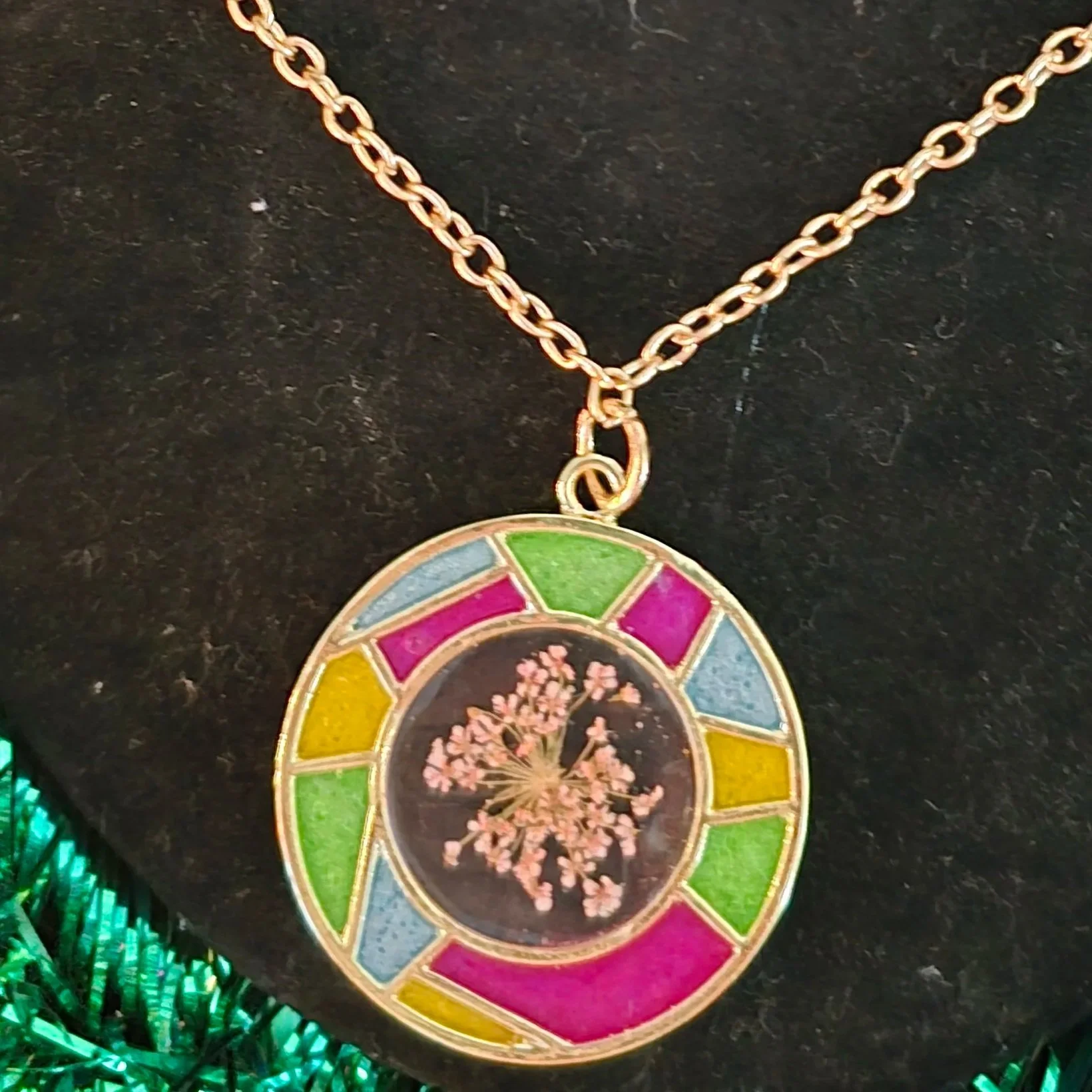 Resin Stained Glass Inspired Necklace