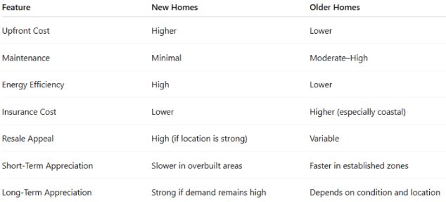 New Construction vs. Older Homes: A Quick Comparison
