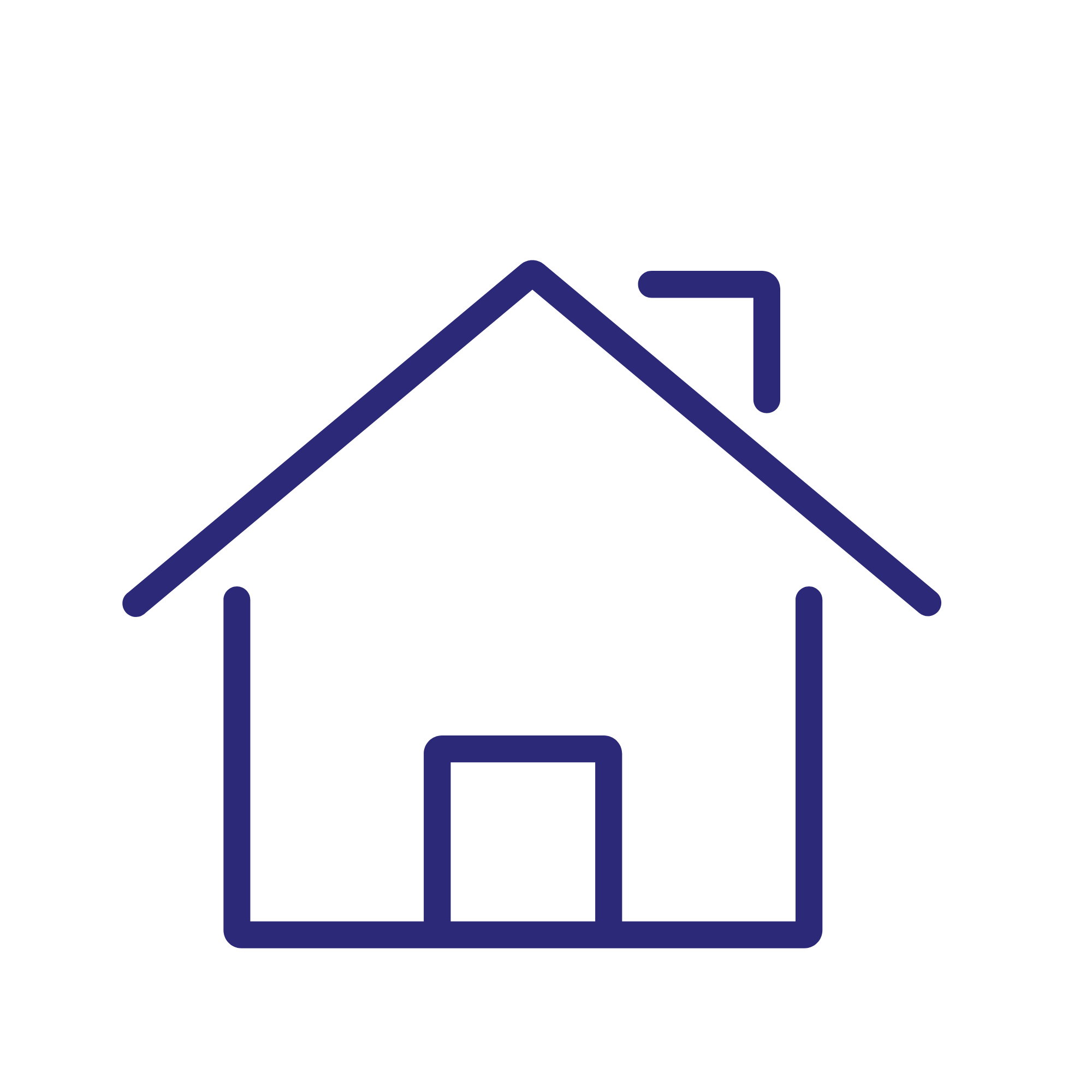 Icon of a house with an upward arrow in the chimney, indicating 'home upgrade' or 'home improvement'.