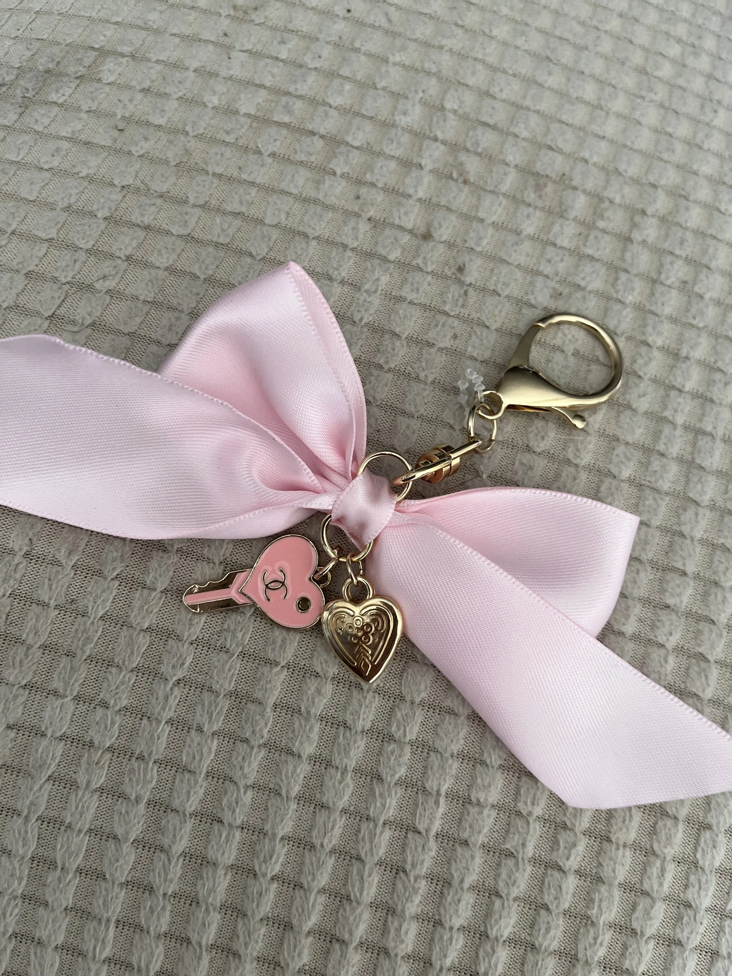 Pink Bow Chanel Key Chain