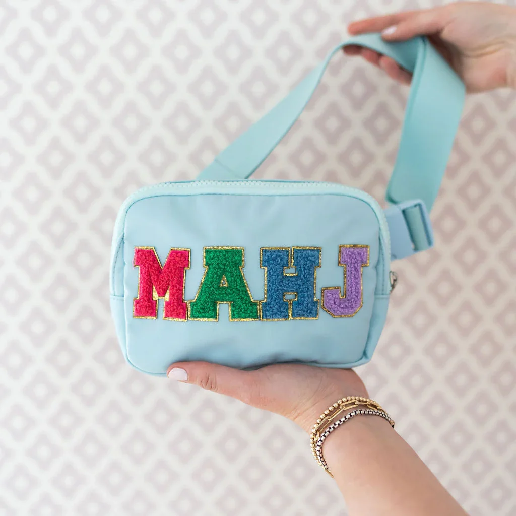 Tile & Travel Belt Bag: Light Blue MAHJ