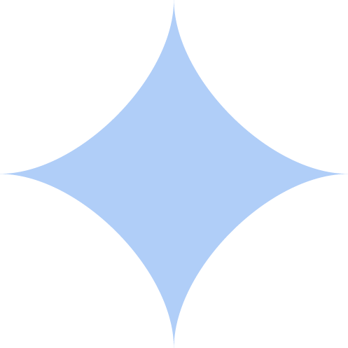 A light blue star-shaped object with four pointed tips on a transparent background.