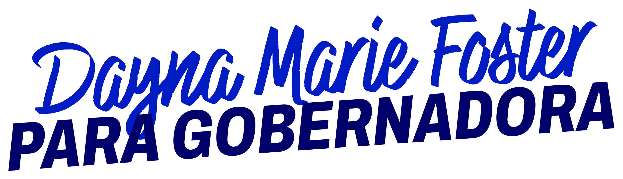 Text reading "Duarte-Morales Tostes Para Gobernadora" in stylized blue and white lettering.