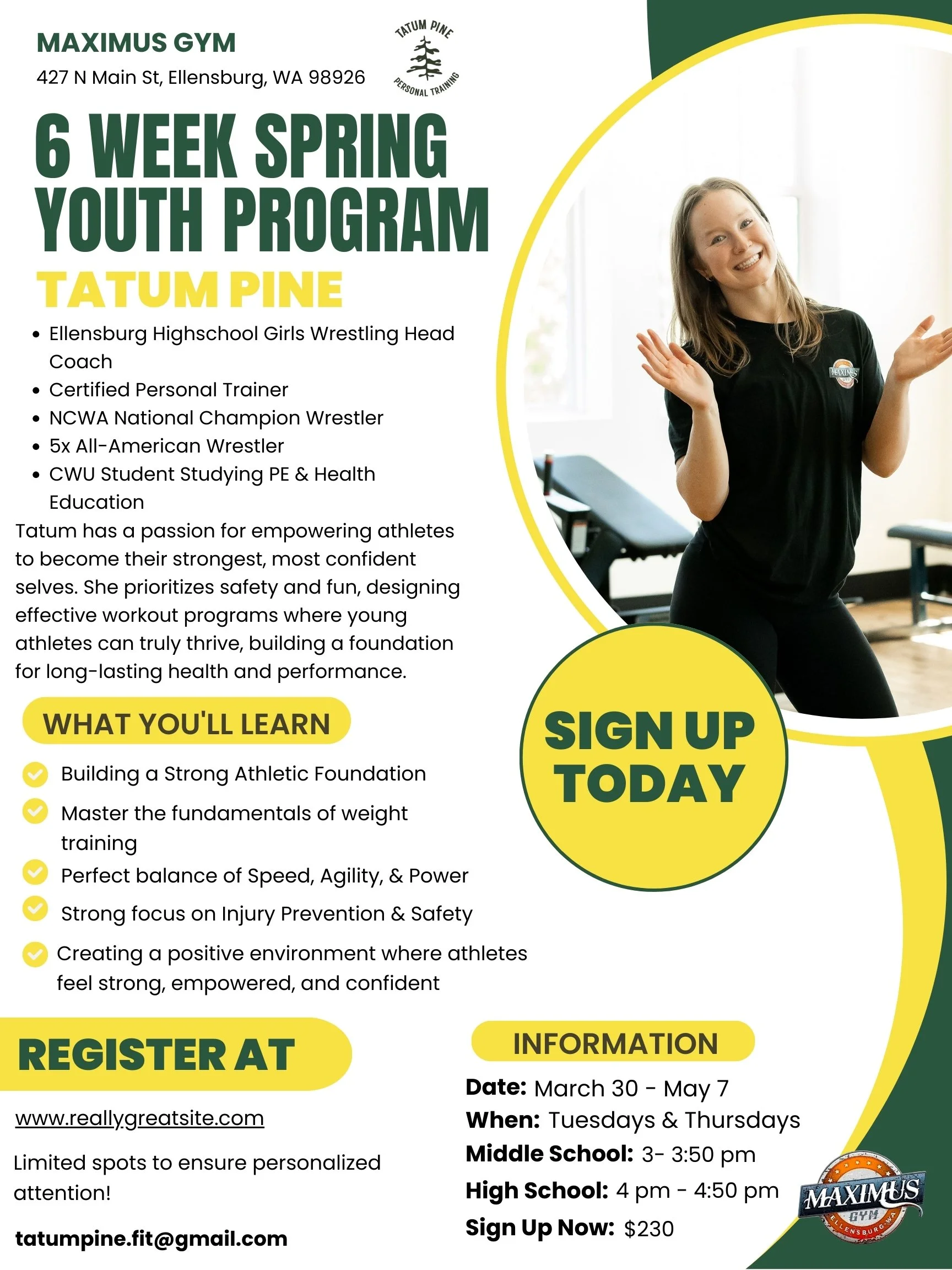 Youth Athlete Program with Tatum Pine