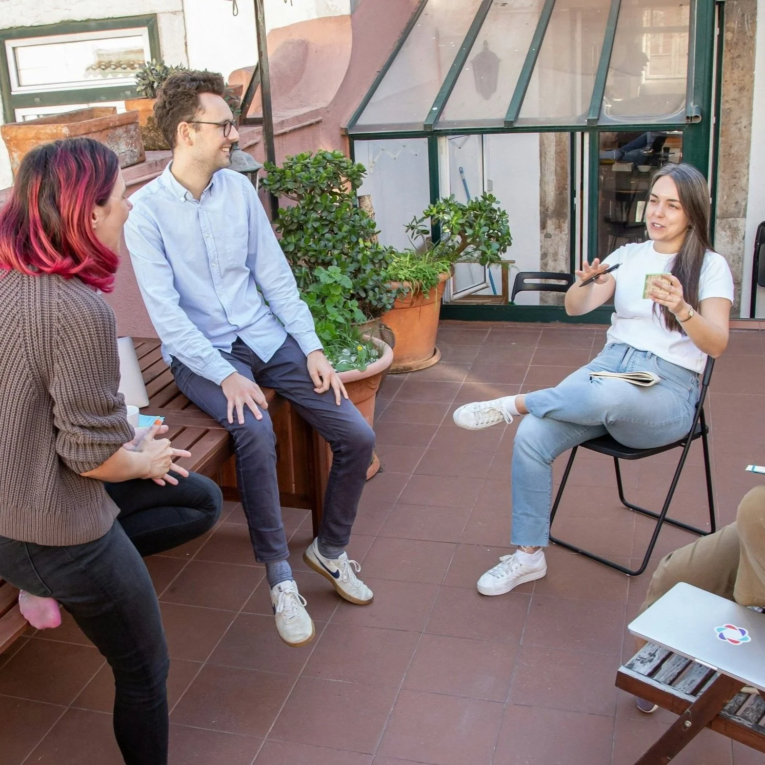 People actively engaging with one another