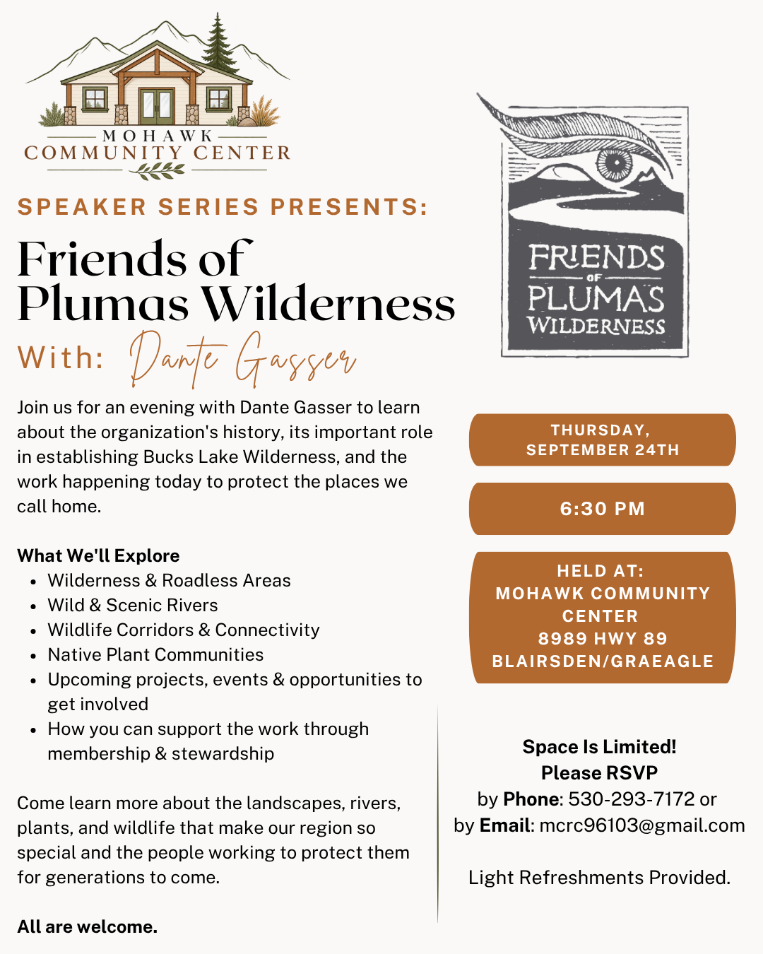 Speaker Series Event: Friend of Plumas Wilderness