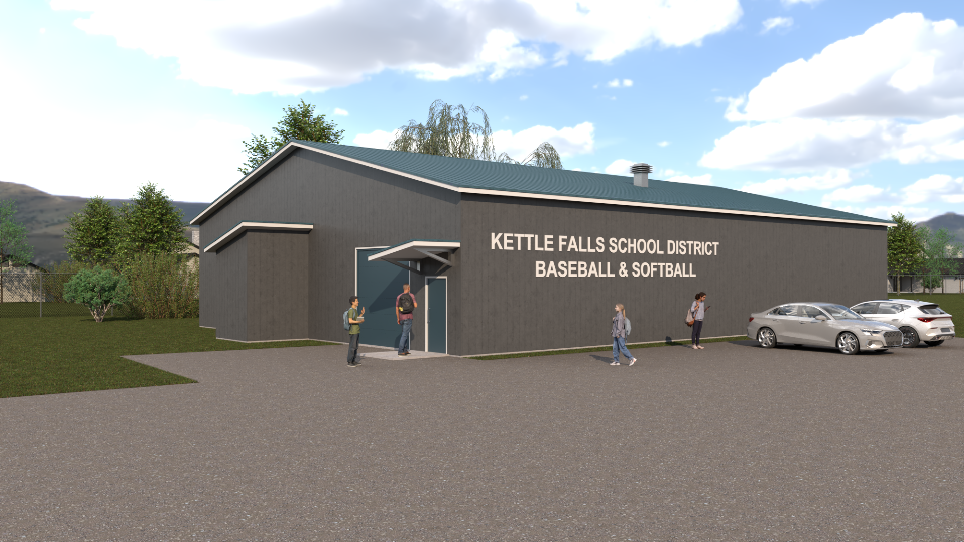 New building for Kettle Falls School District for indoor baseball/softball practice