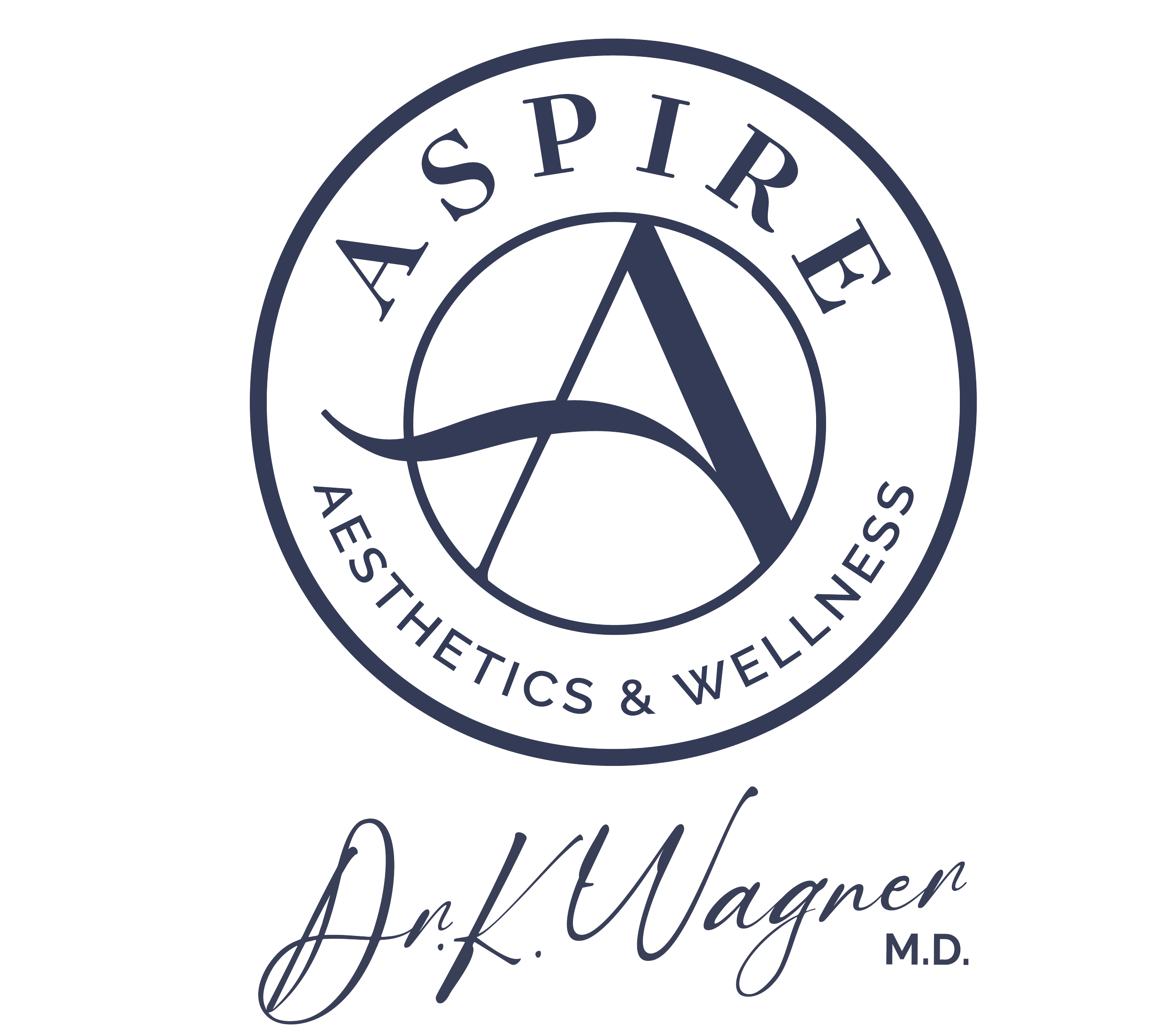 Logo of Astrology, the graphic features a stylized arrow pointing upward with circular text around it reading 'ASTROLOGY' and 'AESTHETICS & WELLNESS'. The logo also includes the name 'Jill Wagner M.D.' in cursive script.