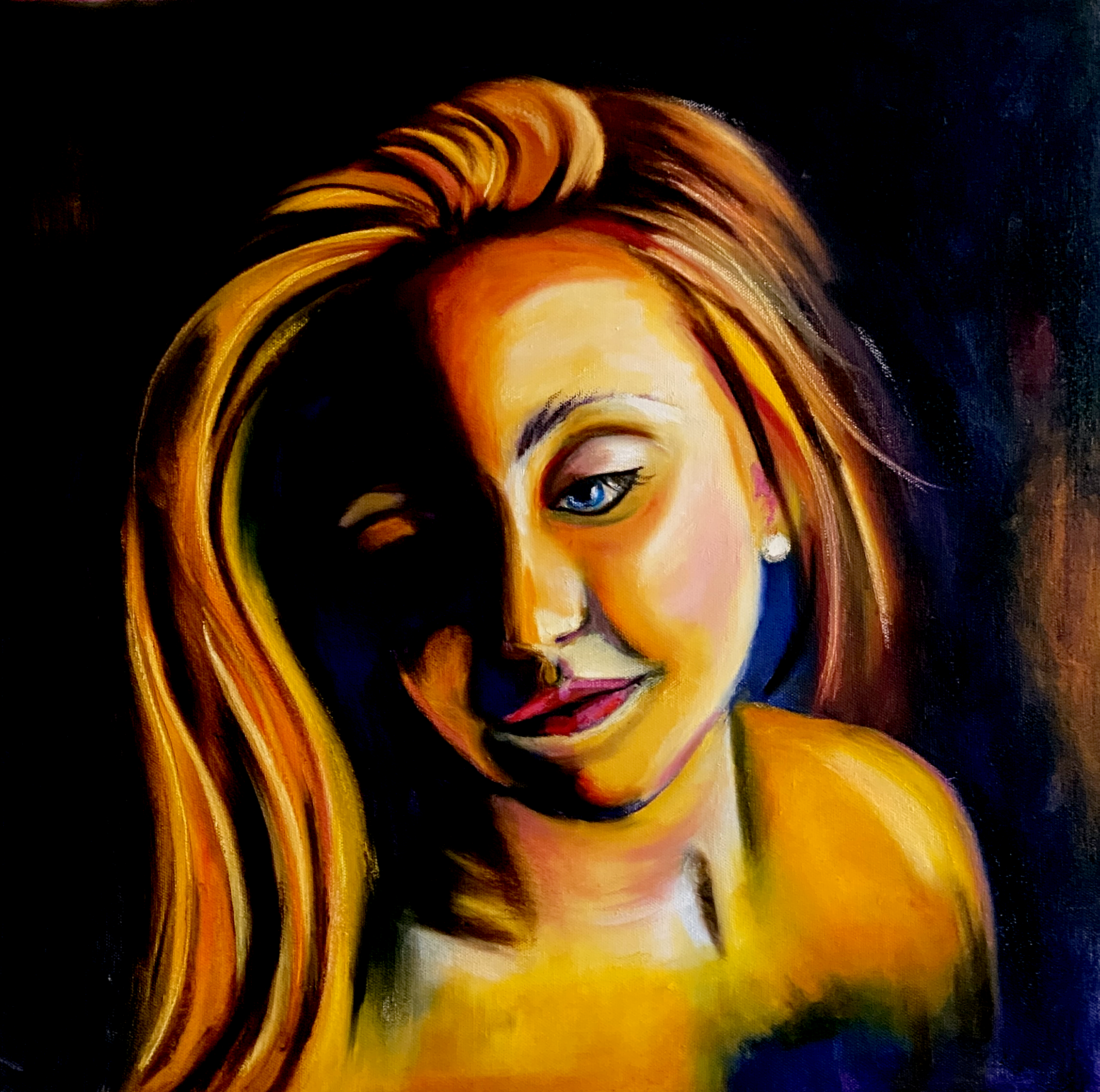 Pearl Earring $300 Oils on 12 X 12" canvas 