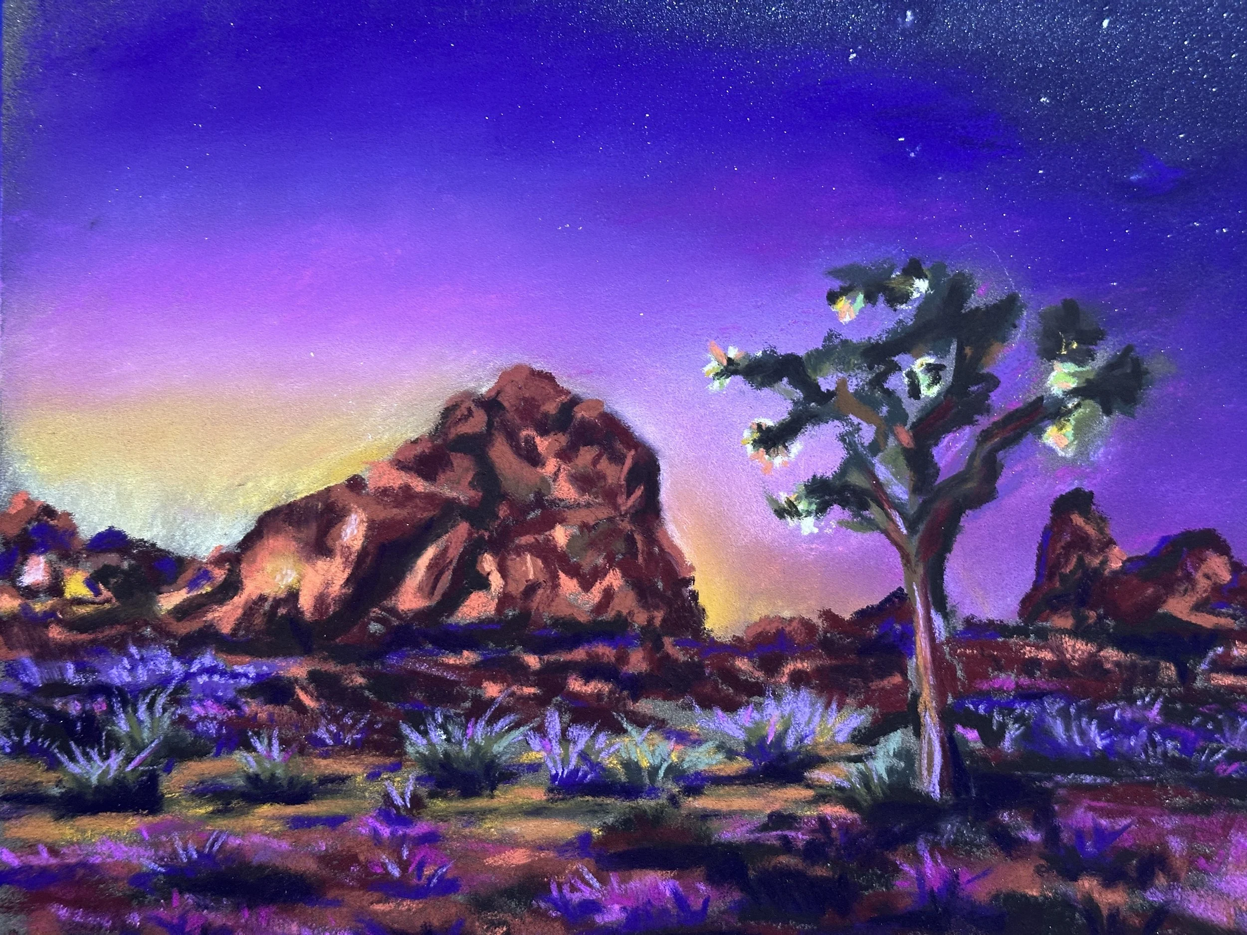 Sunset Over Pioneertown $185 Matted 12 X 9"