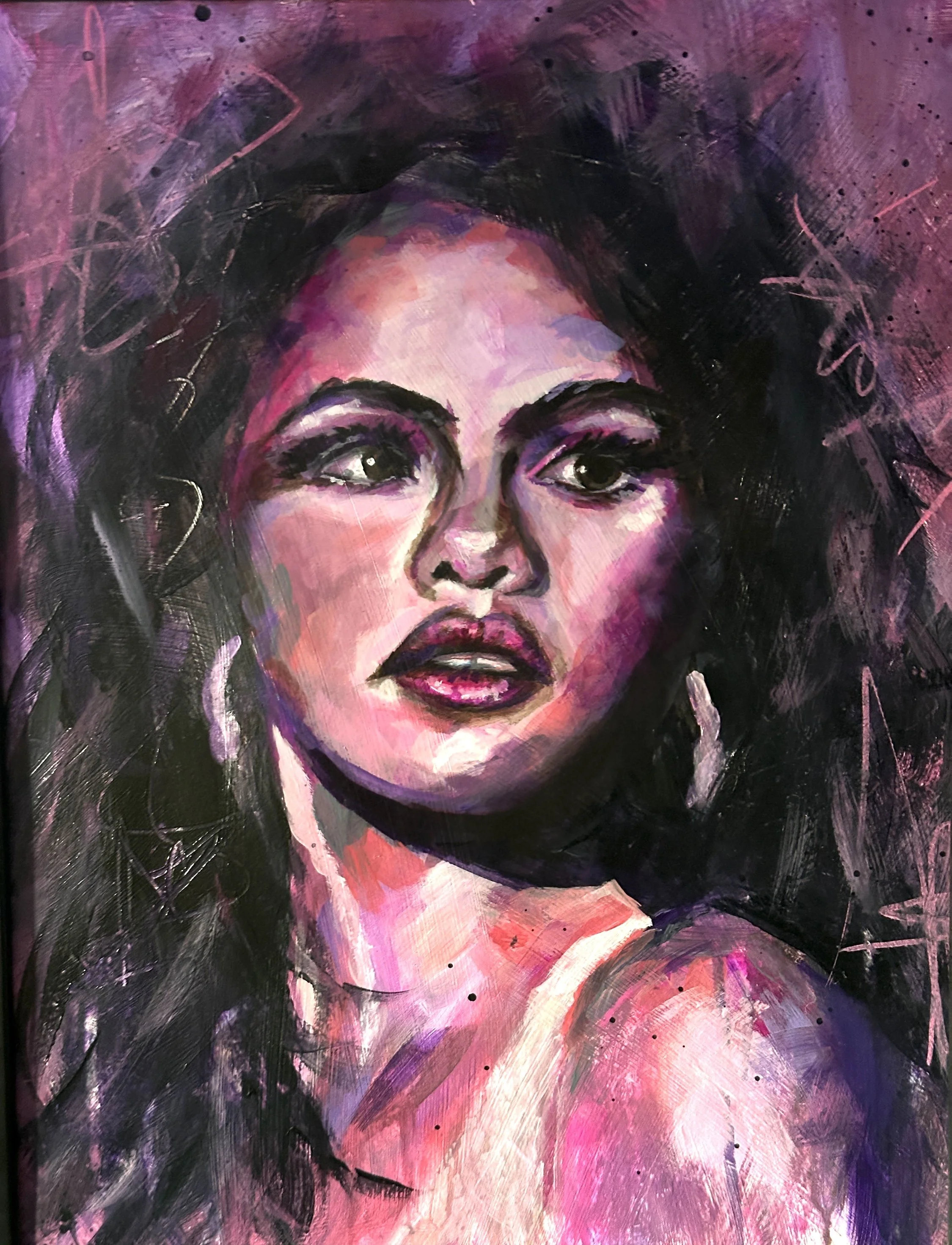 Selena G. $250 12 X 16" Acrylics on 3/4" Canvas