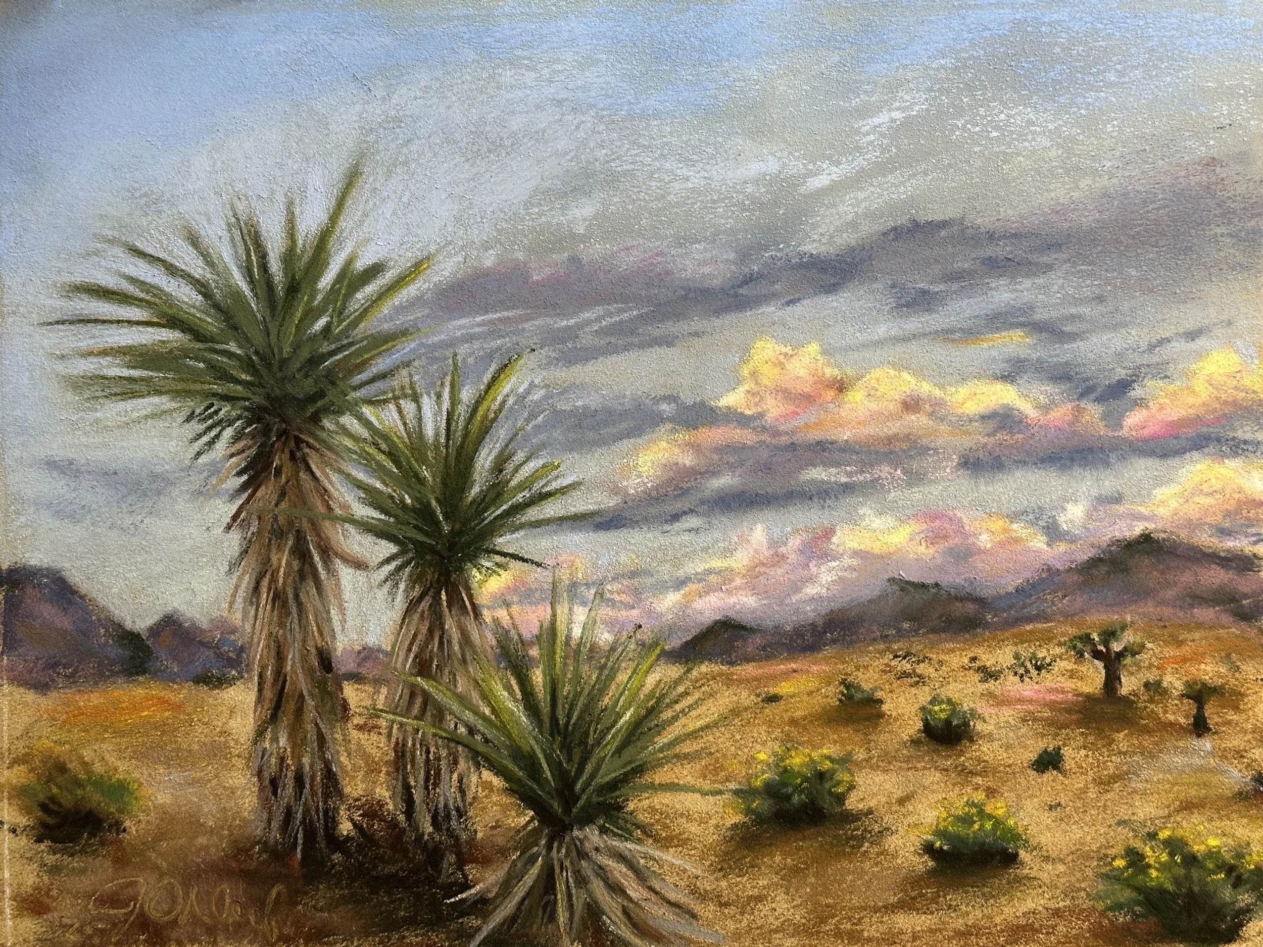 Sisters Admire the Sky $185 Matted 12 X 9"