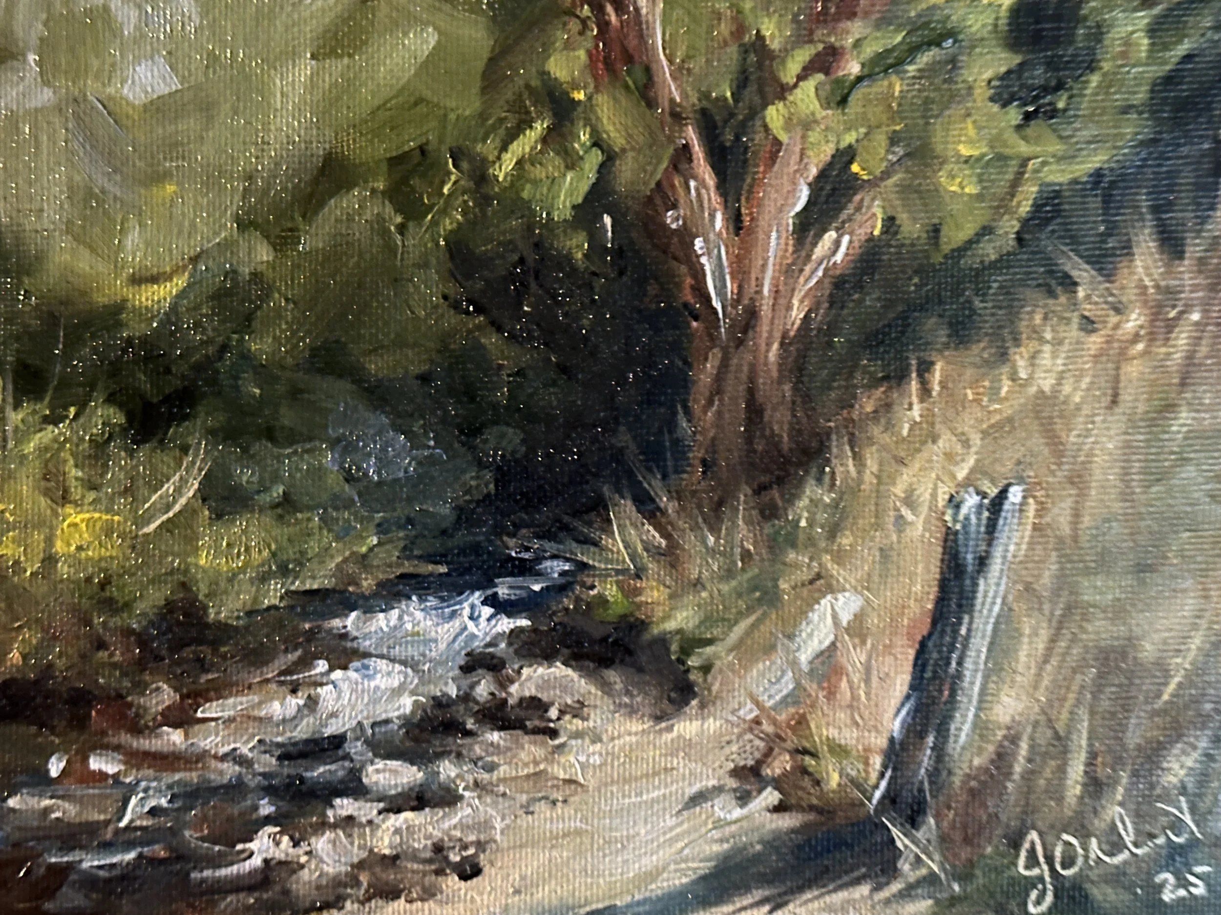 Little River Path $65 5 X 7" Oils on Canvas Board