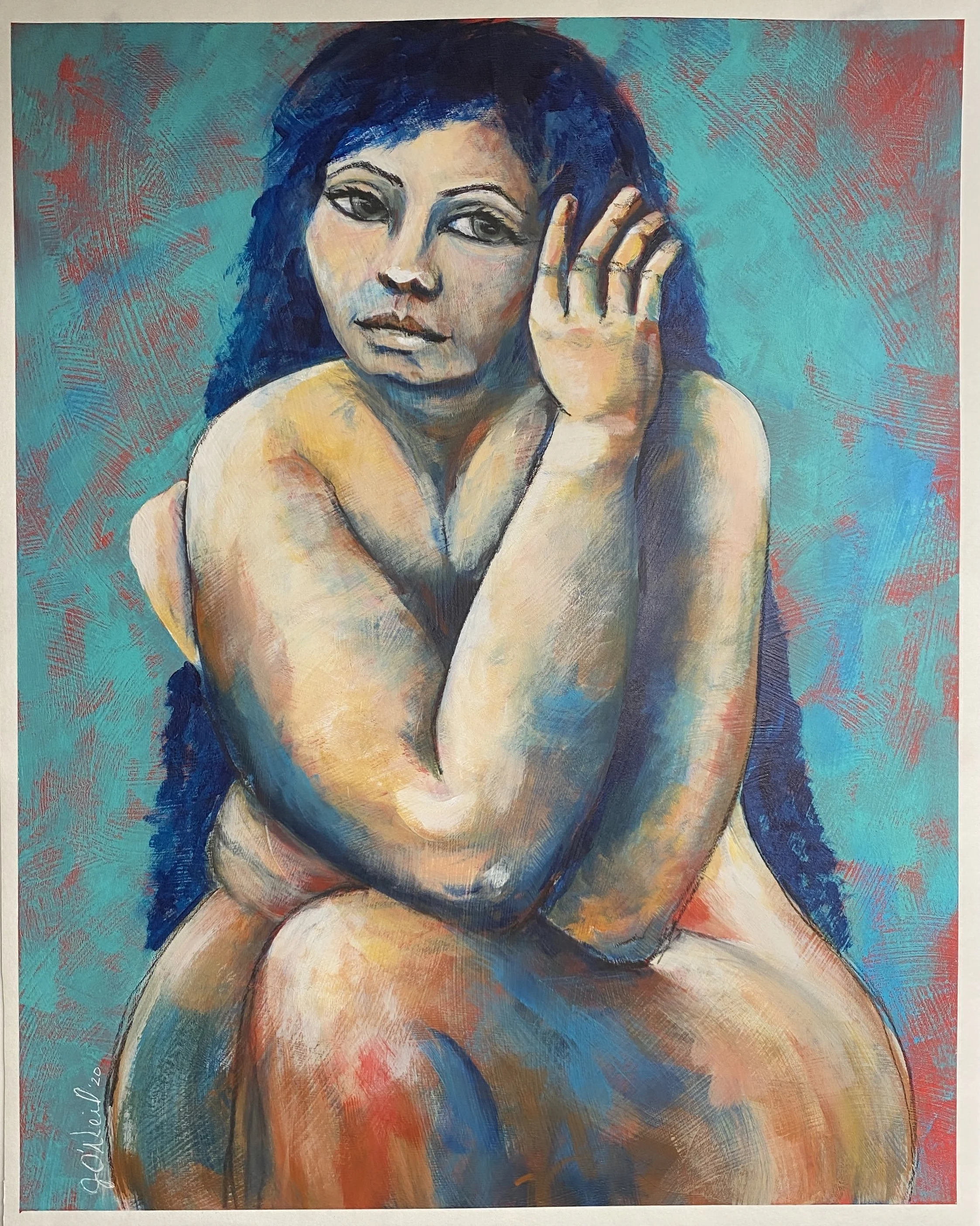Beauty in Blue $350 18 X 24" Acrylics on Premium paper