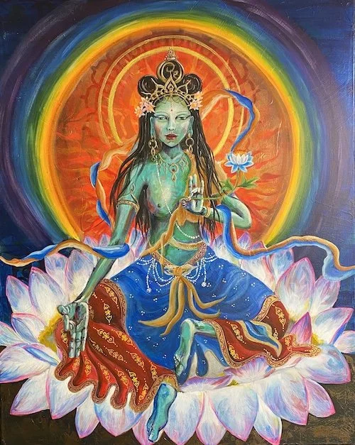Green Tara $500 18 X 24" on canvas