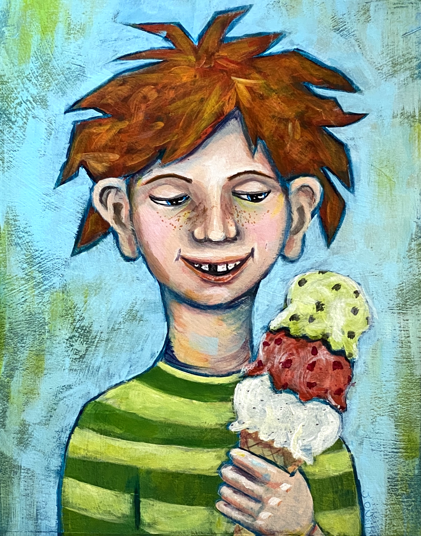 Mac $200 11 X 14" Acrylics on Premium paper