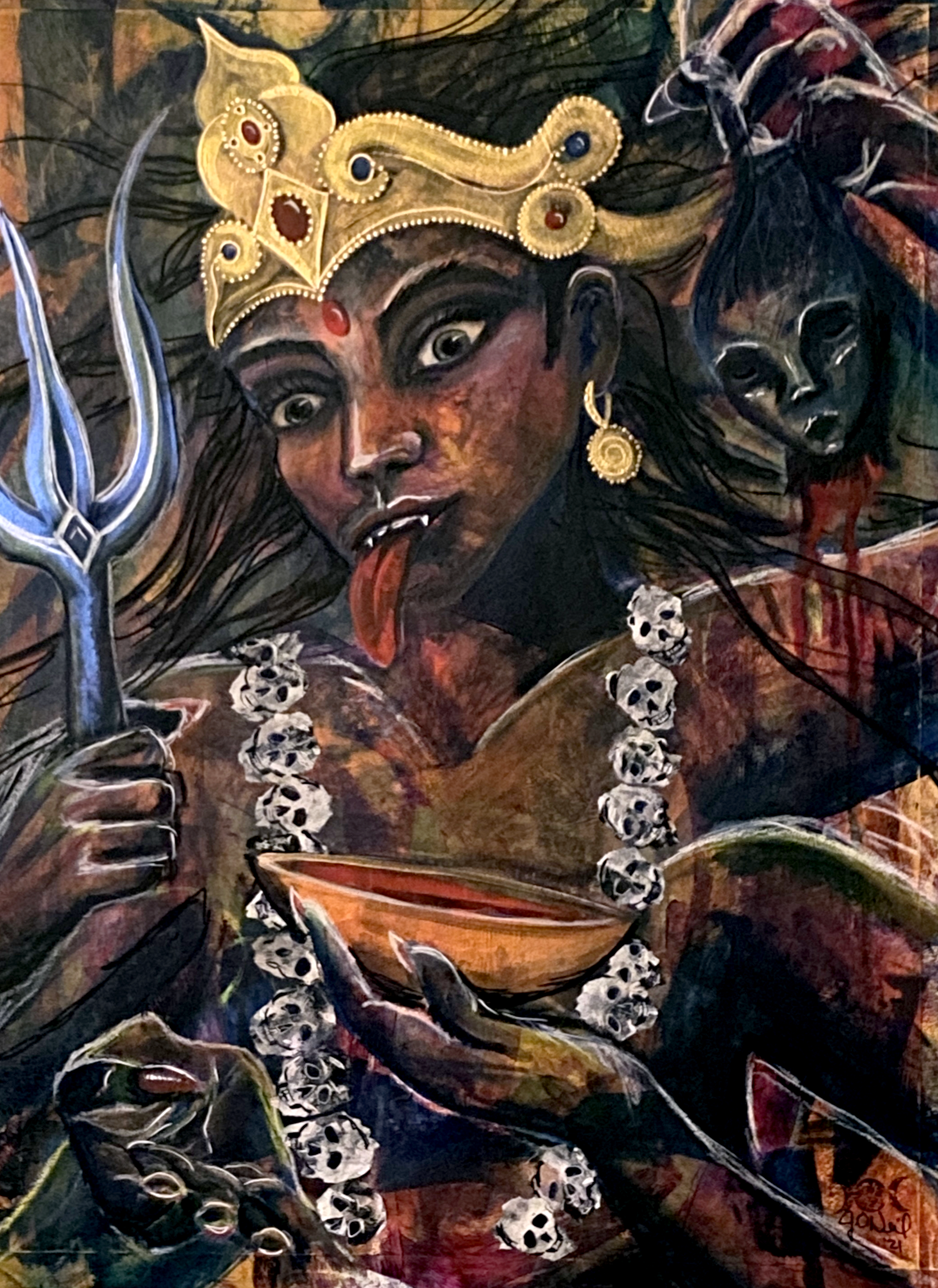 Kali Ma $450 18 X 24" Mixed media on Premium Paper