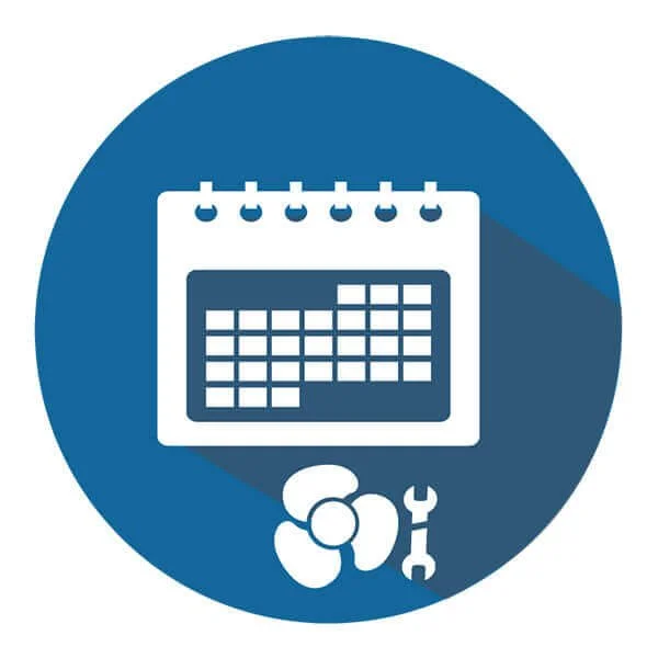 Calendar icon with pills and a wrench symbol underneath, representing medication management or schedule