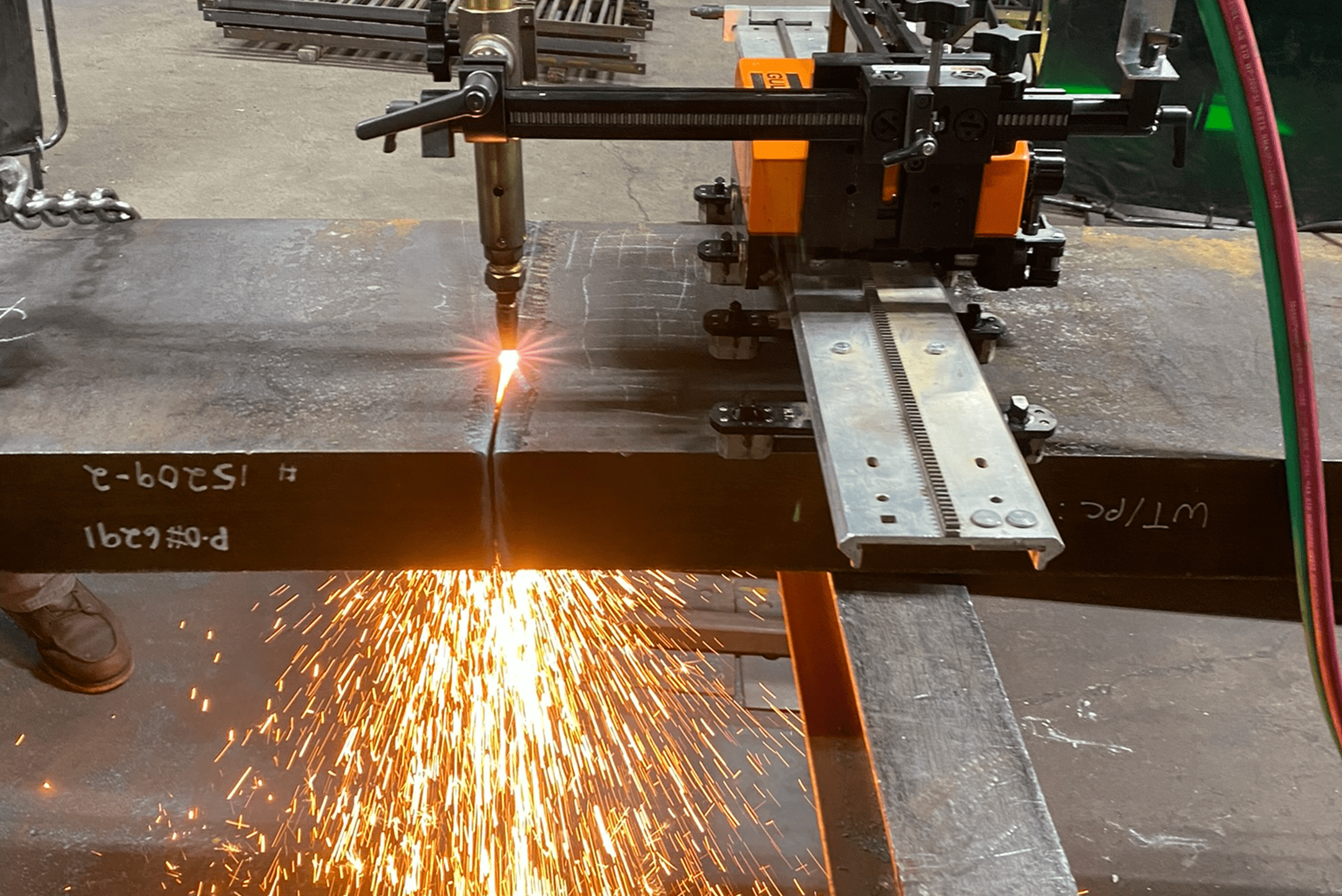 Sparks flying while welding