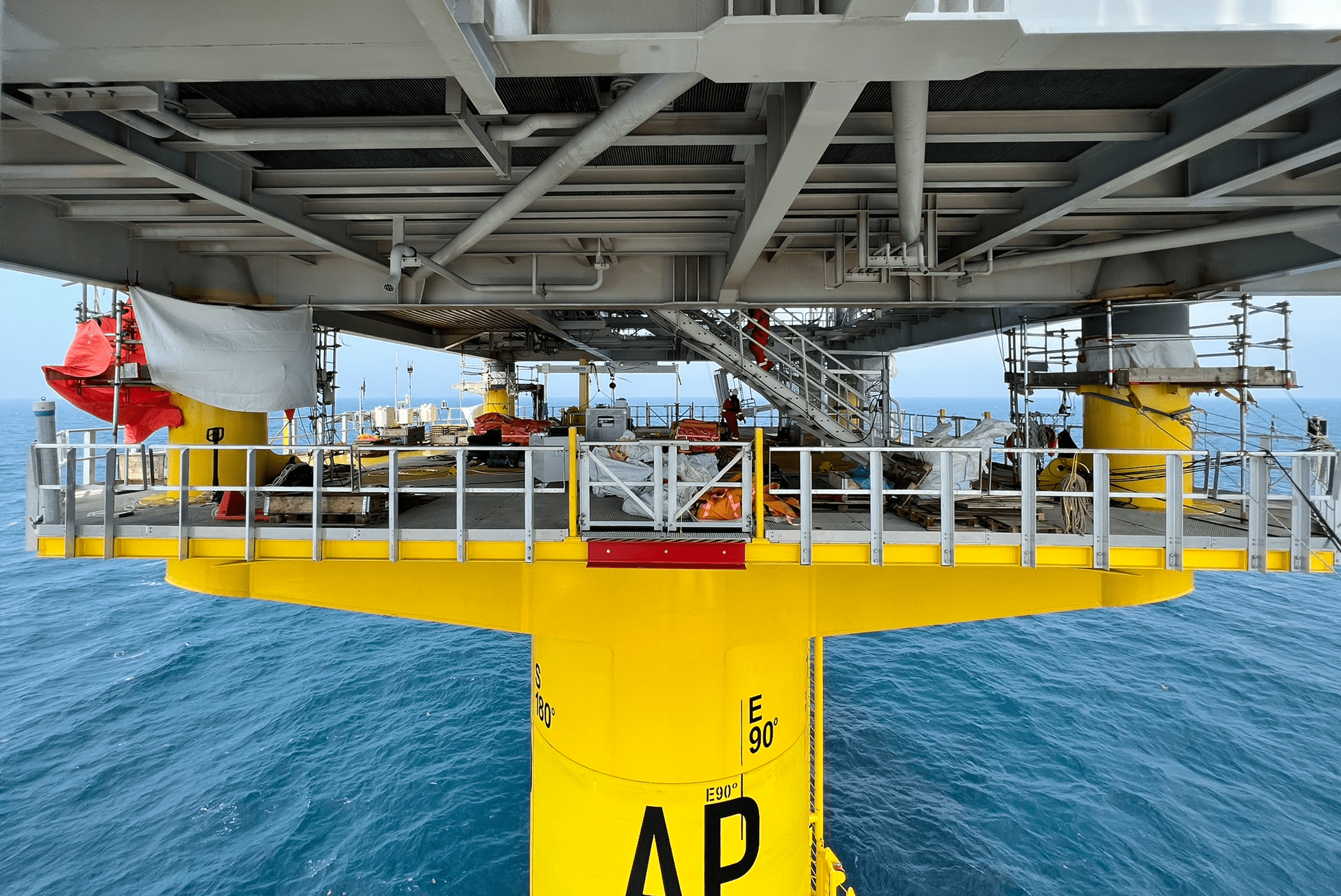 Aerial view of the South Fork Wind and the surrounding ocean located at Federal Waters off Montauk, NY