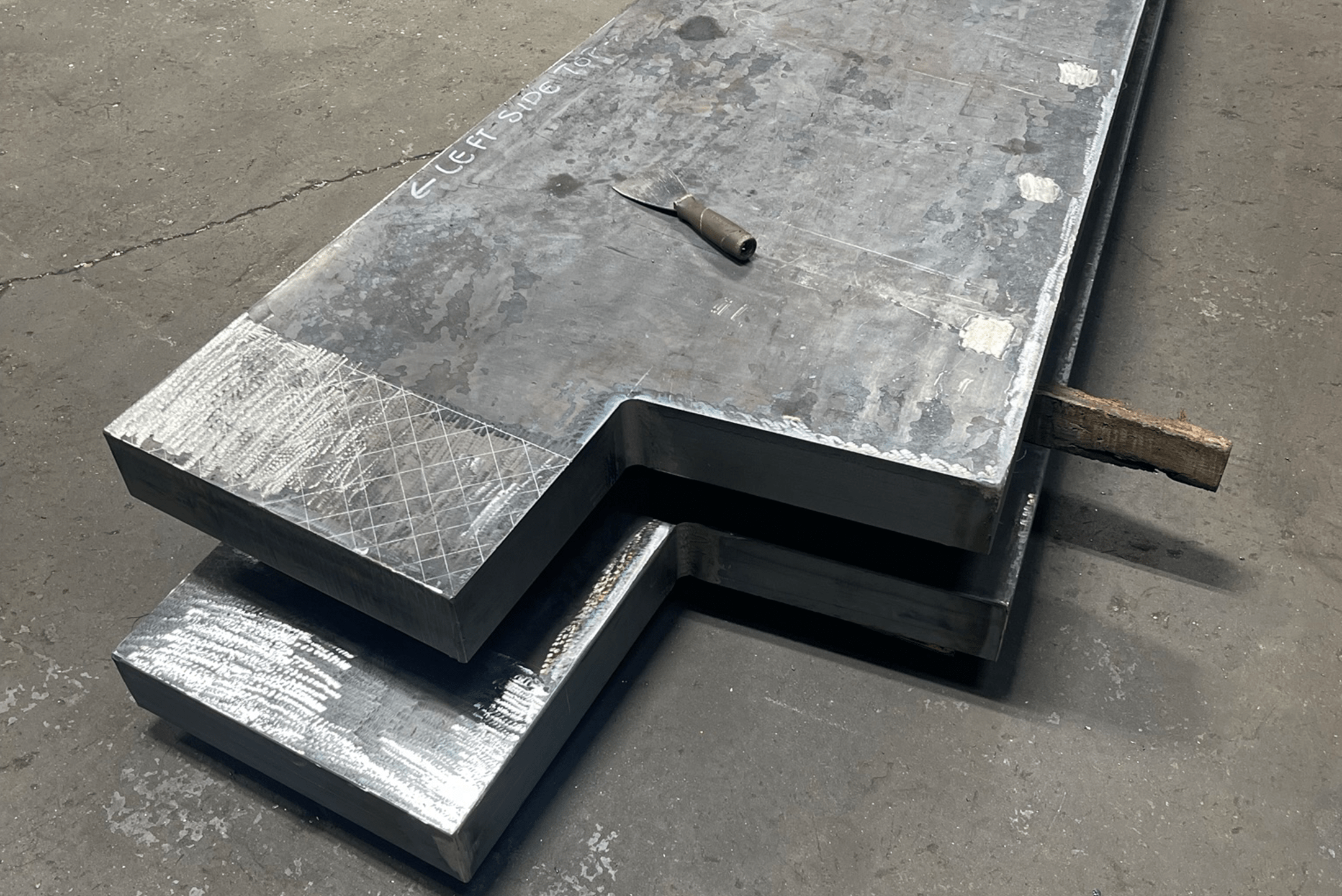 Detail view of fabrication materials