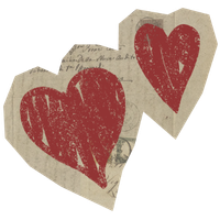 Collage of two hand-drawn red hearts, representing whole-person, tailored therapy