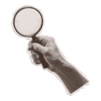 Hand holding a magnifying glass, representing evidence-based cognitive therapy tools