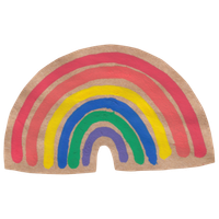 Hand-painted rainbow, representing LGBTQ+ affirming, judgment-free therapy