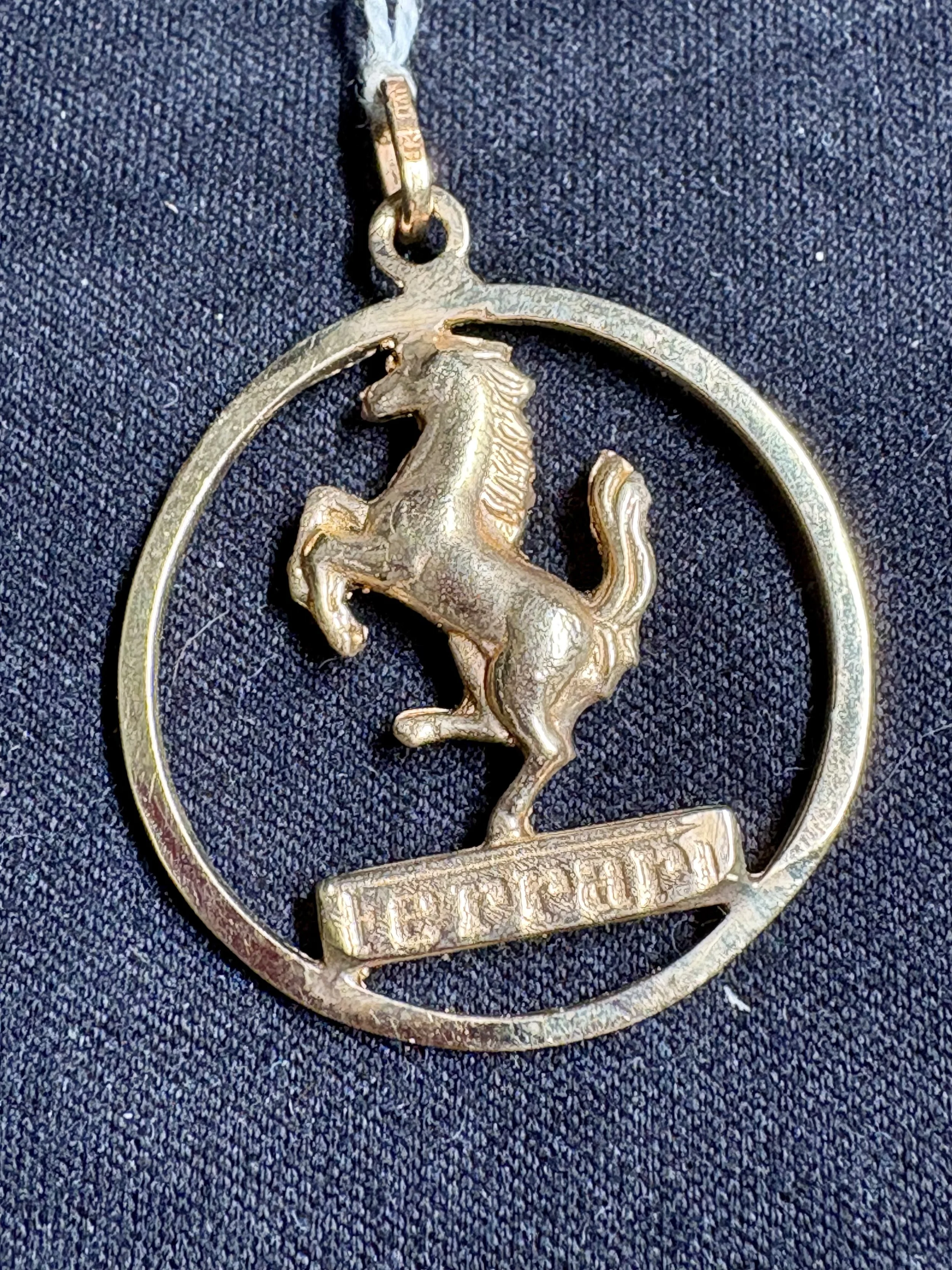 14k Gold Ferrari Pendant