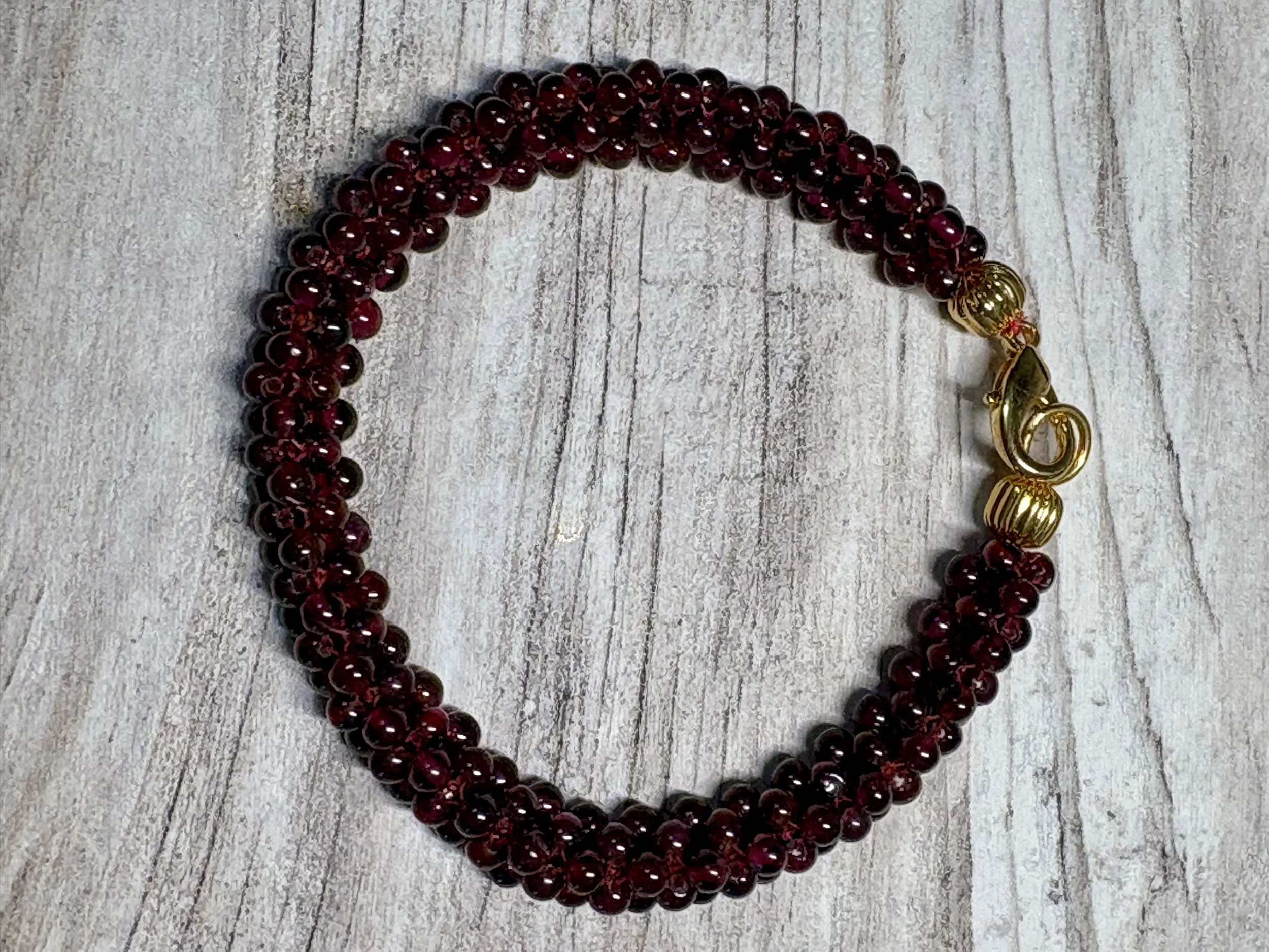 Elegant Garnet Beaded Bracelet