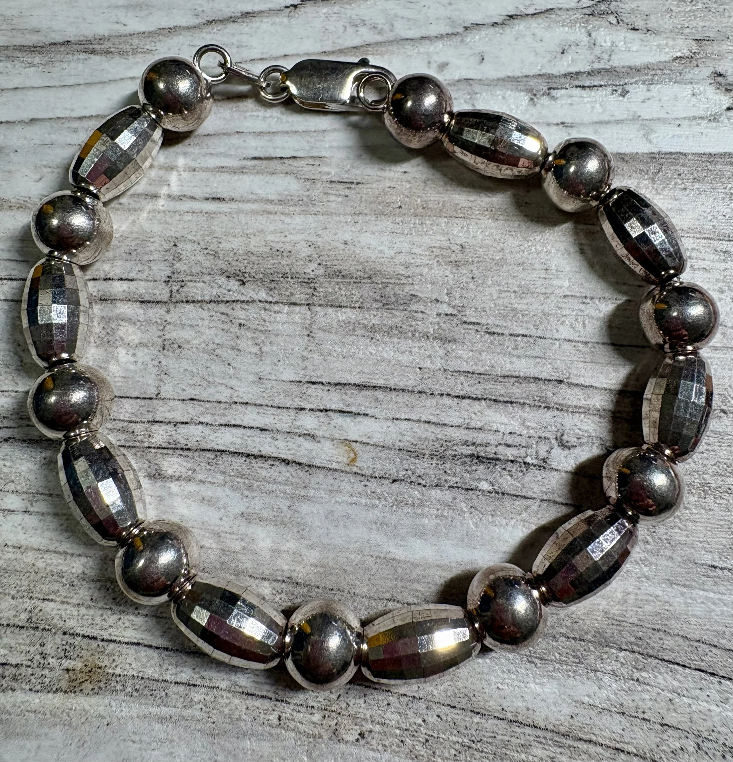 Faceted Italian Milor Sterling Silver Bracelet