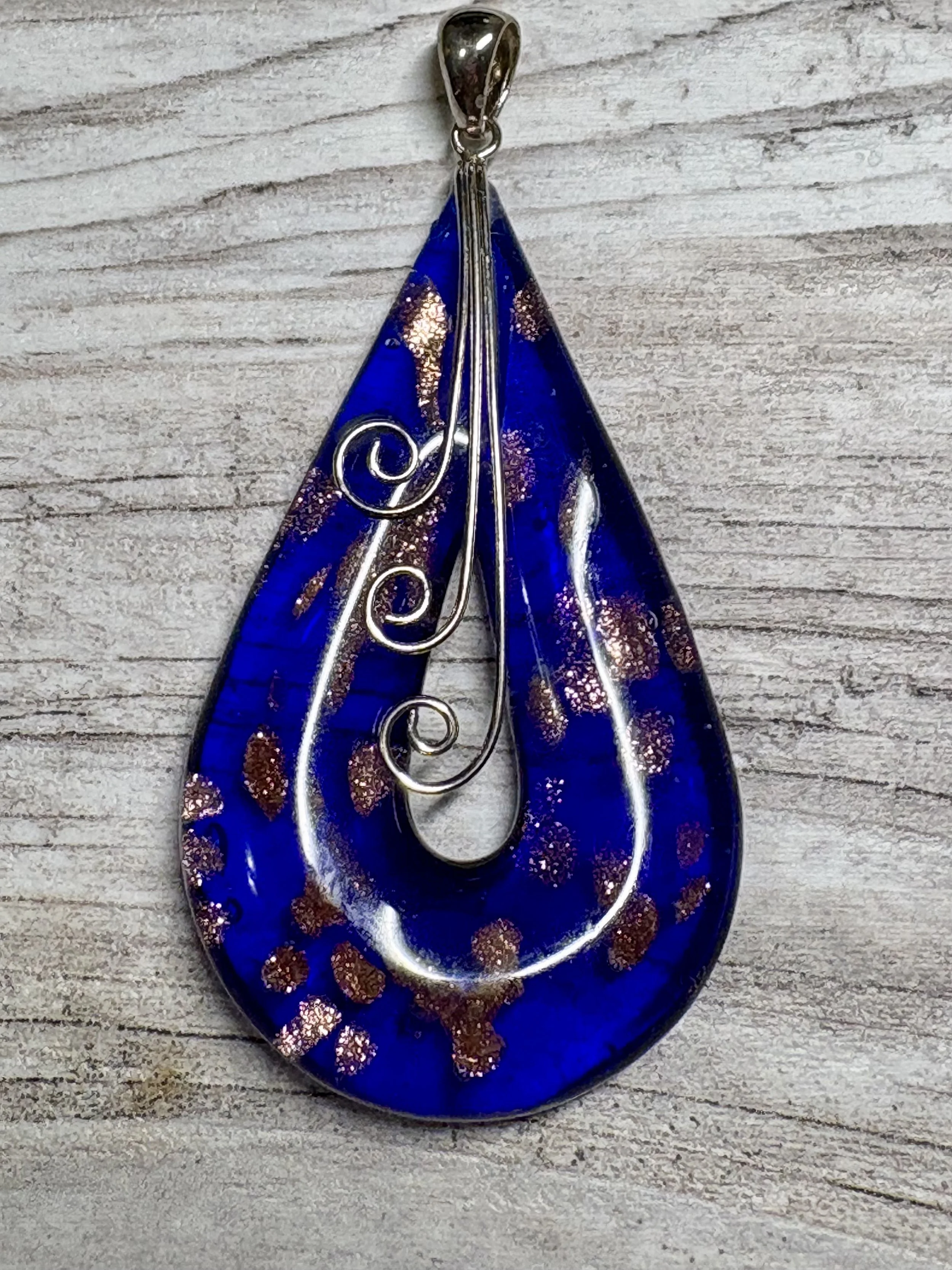 Cobalt Elegance Teardrop Pendant