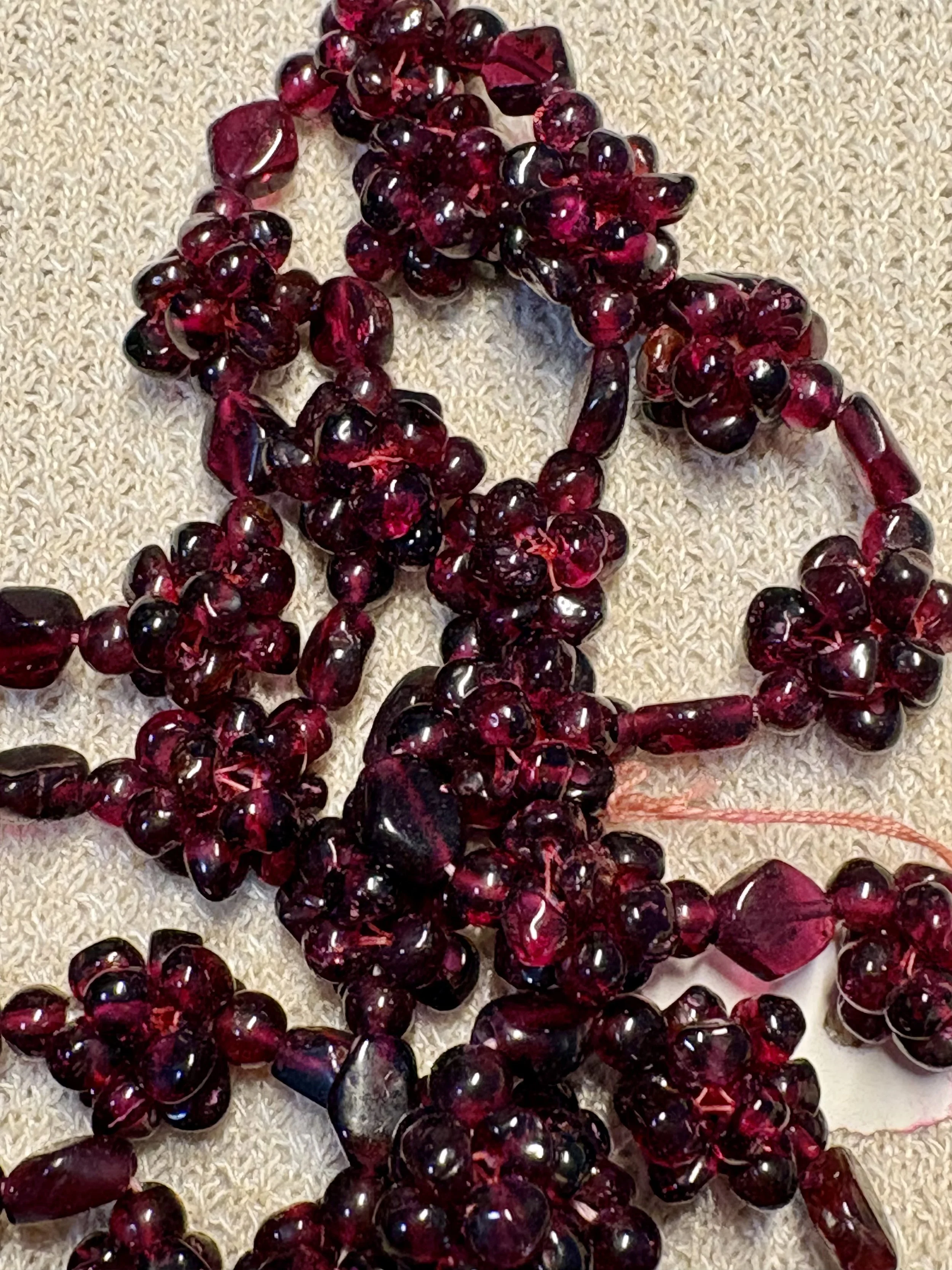 Elegant 28" Garnet Beaded Necklace