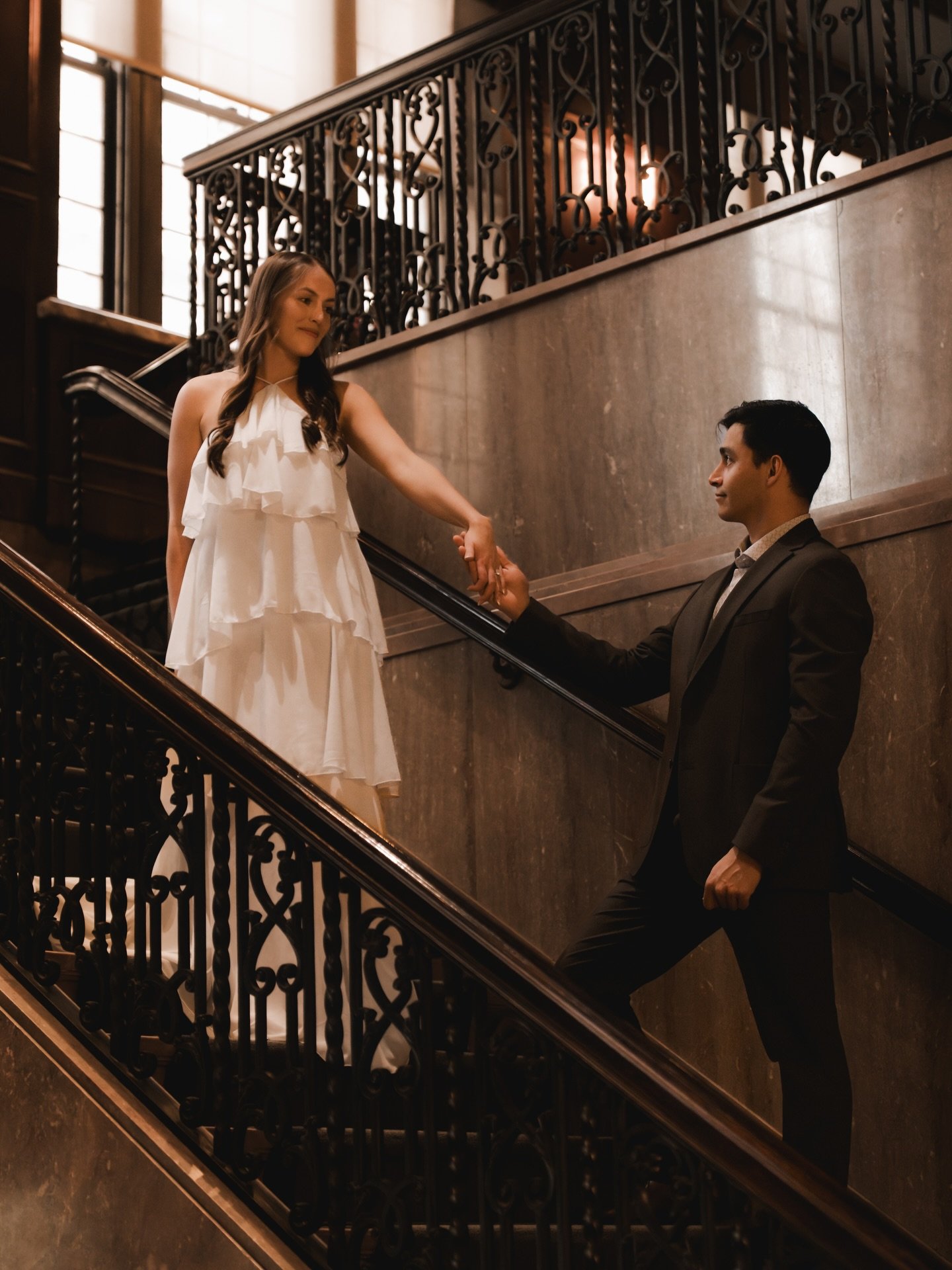 more moments from this elegant #engagement session with Morgan &amp; Tomas at @hotelphillips ✨