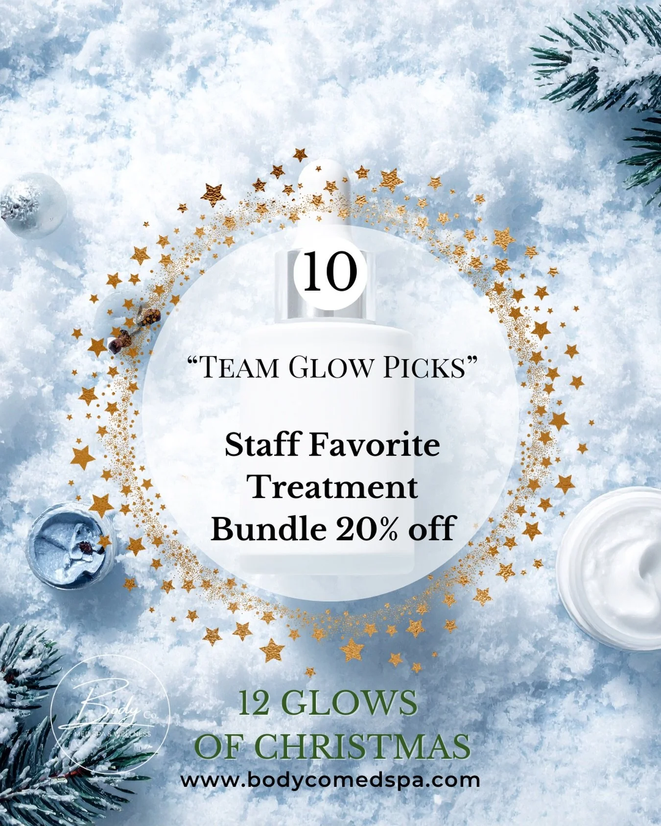 Day 10: Team Glow Picks ✨
We chose the THREE treatments + products that deliver the biggest holiday glow&hellip; and they&rsquo;re 20% off today only. 

🌟 Platinum HydroGlow Facial &mdash; instant hydration + exfoliation
🌟 Clear RF &mdash; smooth, 