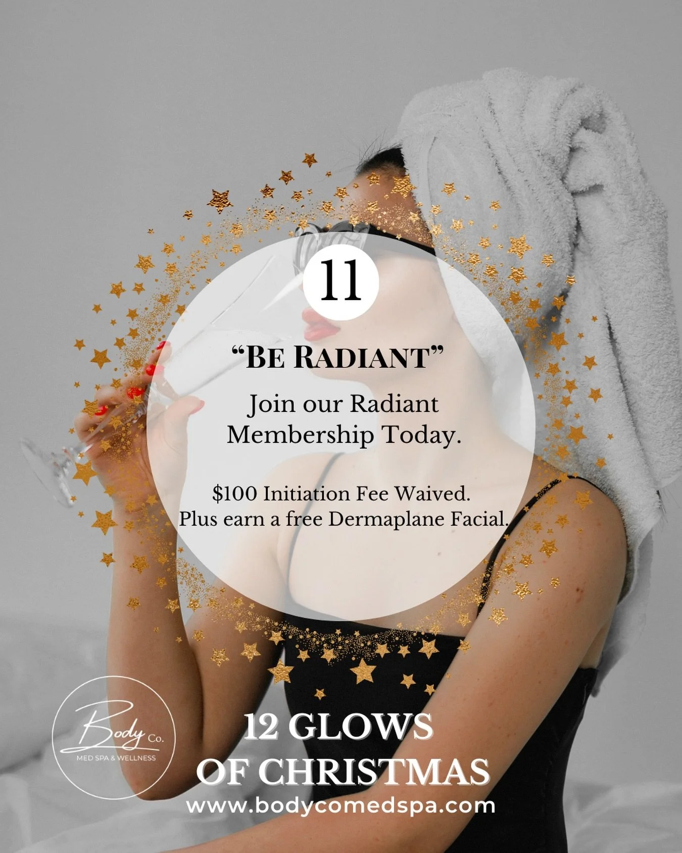 🎄Day 11 🎁 Become a Body Co. member with no initiation fee when you join by 12/12.

Choose your tier:
✨Radiant $99/mo &mdash; 10% off everything
🌟Platinum $189/mo &mdash; 15% off everything

Your monthly bank rolls over and can be used on ANY aesth
