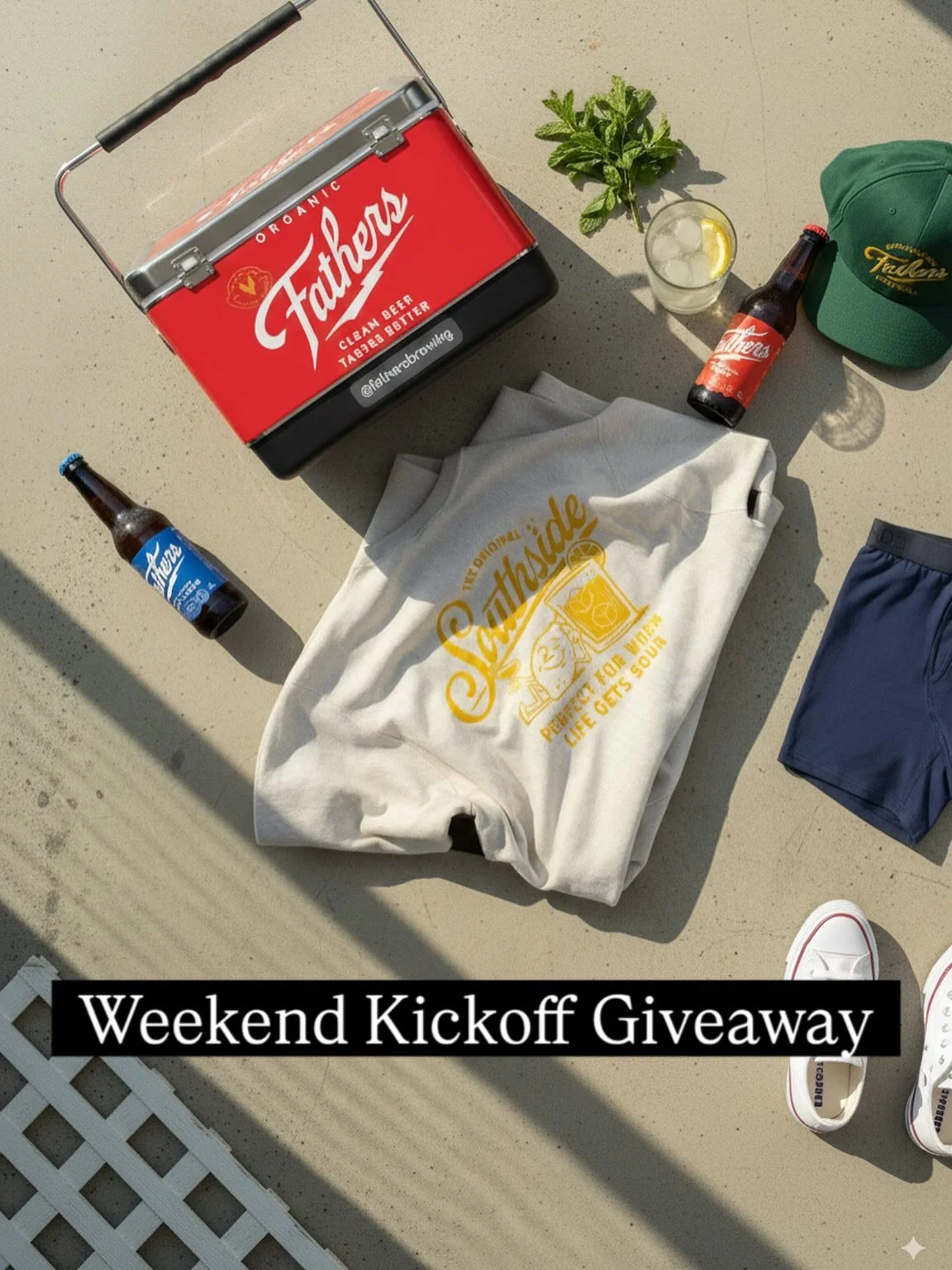 🚨 GIVEAWAY ALERT 🚨

We&rsquo;ve got an organic dream team up this weekend with @nadsunder and @drinksouthsides to hook you up with the ultimate prize pack.

😱a $500 custom Fathers cooler
😱4 pairs of Clean Beer Clean Balls organic underwear from N
