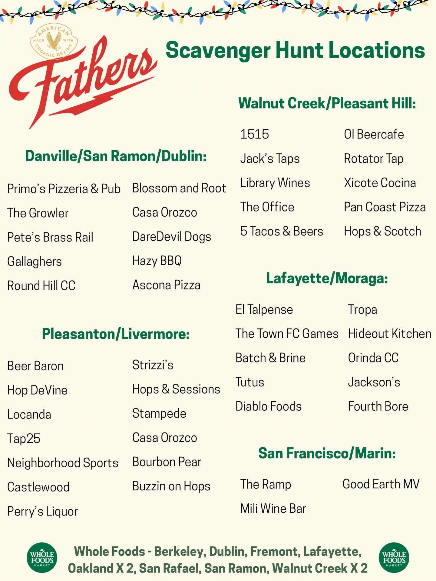 Check out our holiday edition Fathers Scavenger Hunt🙌 Drink our beer and we'll donate to The National Fatherhood Initiative! Runs through January 1st.
Cheers and happy holidays🍻

Check out the NFI below- they do some really amazing work!
https://ww