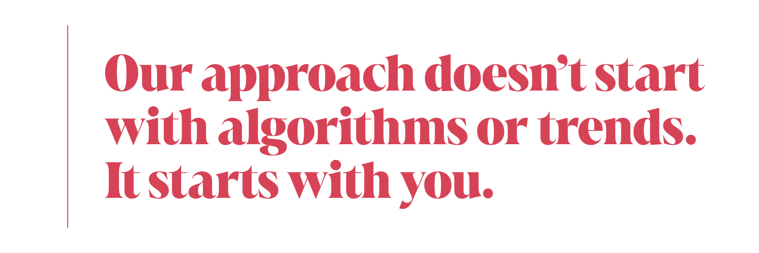 a graphic emphasizing our client-first approach to content creaiton