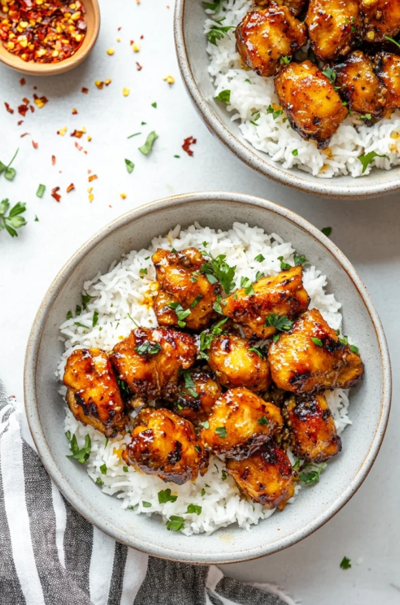 Crispy Honey Garlic Chicken Bites by Quick Family Recipe