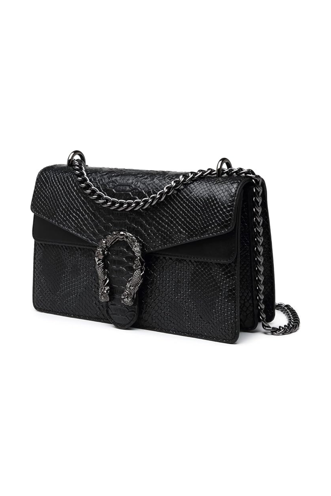MYHOZEE Crossbody Bags for Women - Snake Printed Clutch Purses Leather Chain Shoulder Bags Evening Handbags