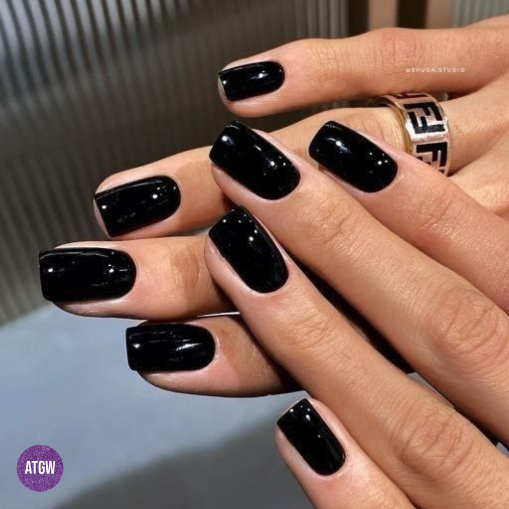 Black nail polish.
