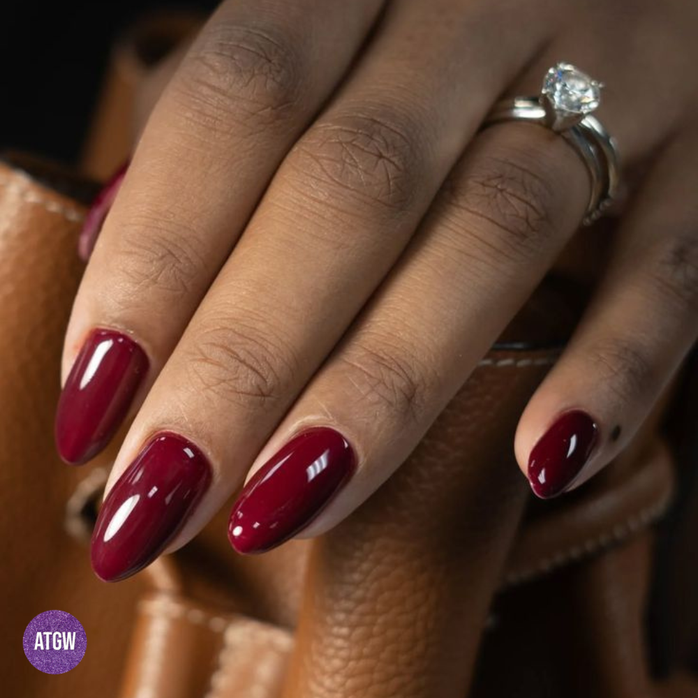 Deep, rich, and romantic wine red nails.