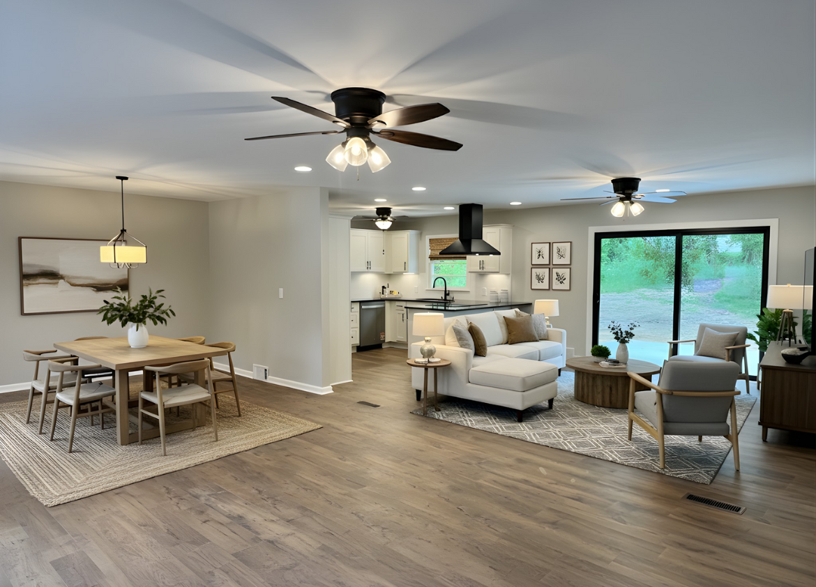 After Open Concept Main Living Space