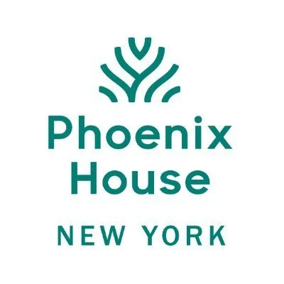 Logo for Phoenix House New York featuring a stylized tree above the words 'Phoenix House' and 'New York'.