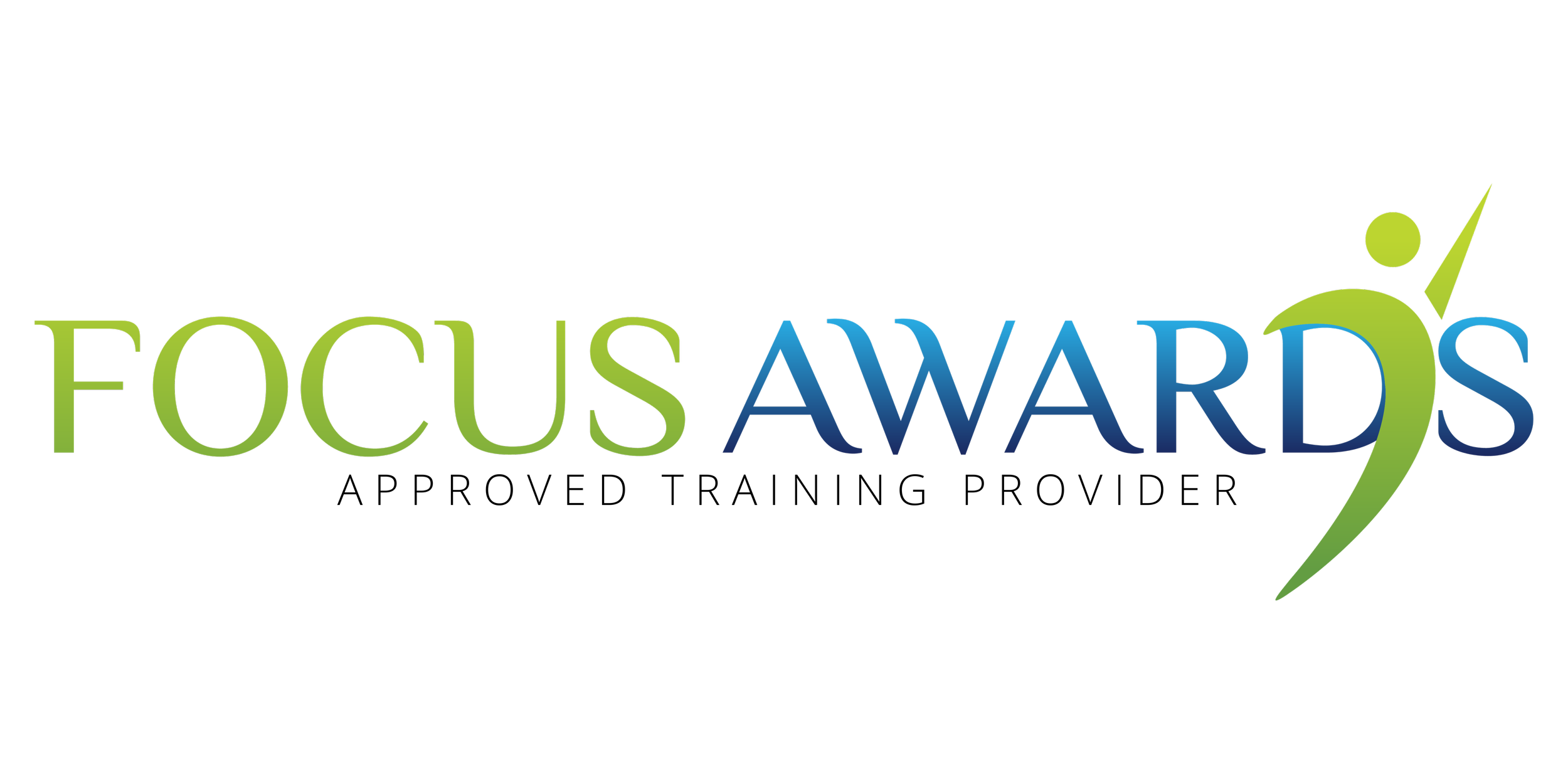 Colorful logo for Focus Awards with stylized text and a green checkmark icon.